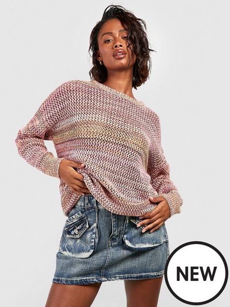 boohoo-oversized-marl-knit-jumper-pink