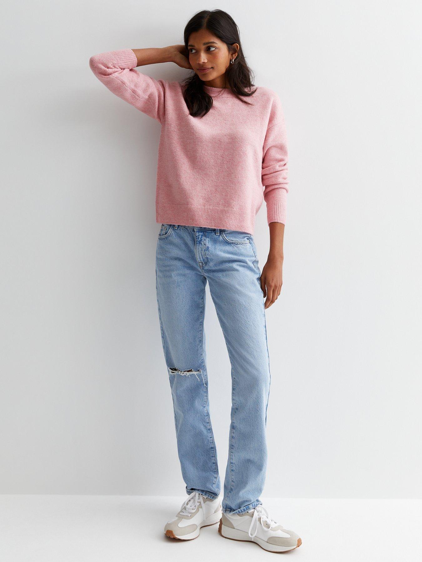 Pink Knit Crew Neck Jumper