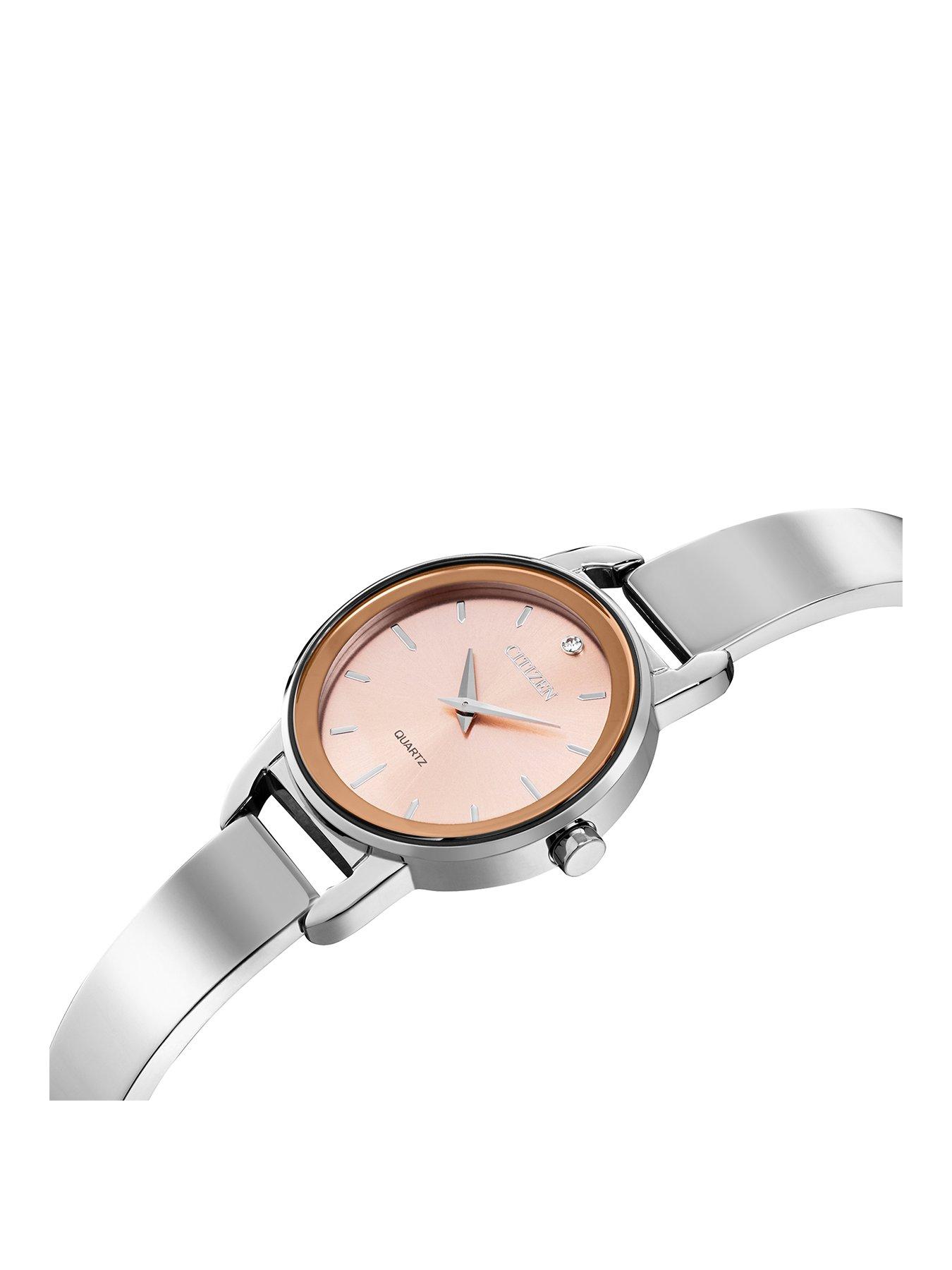  image of citizen-quartz-pink-mother-of-pearl-dial-stainless-steel-ladies-watch