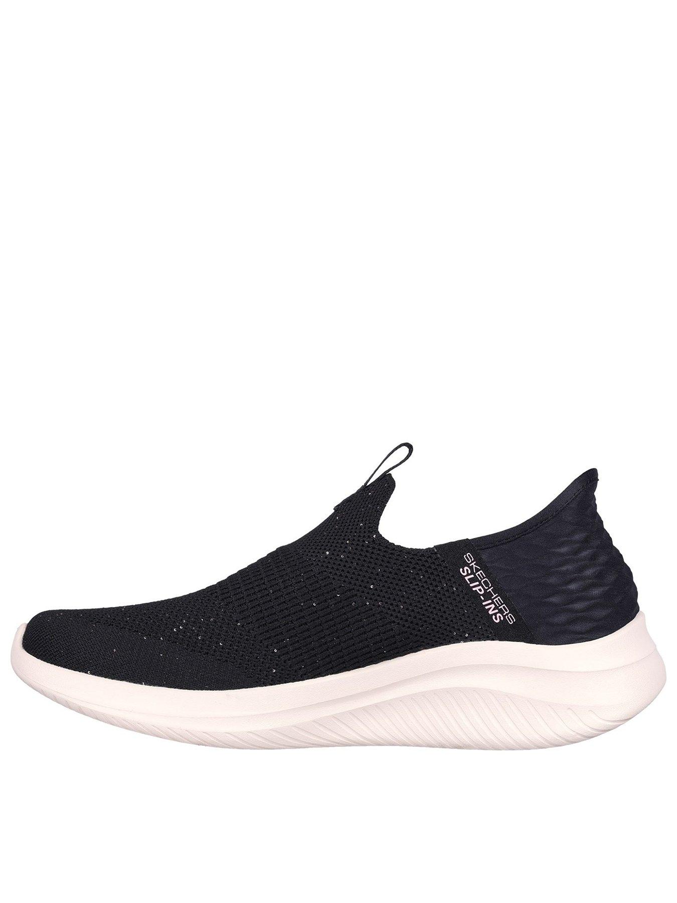 Sequin Stretch Knit Slip ins Trainers Black