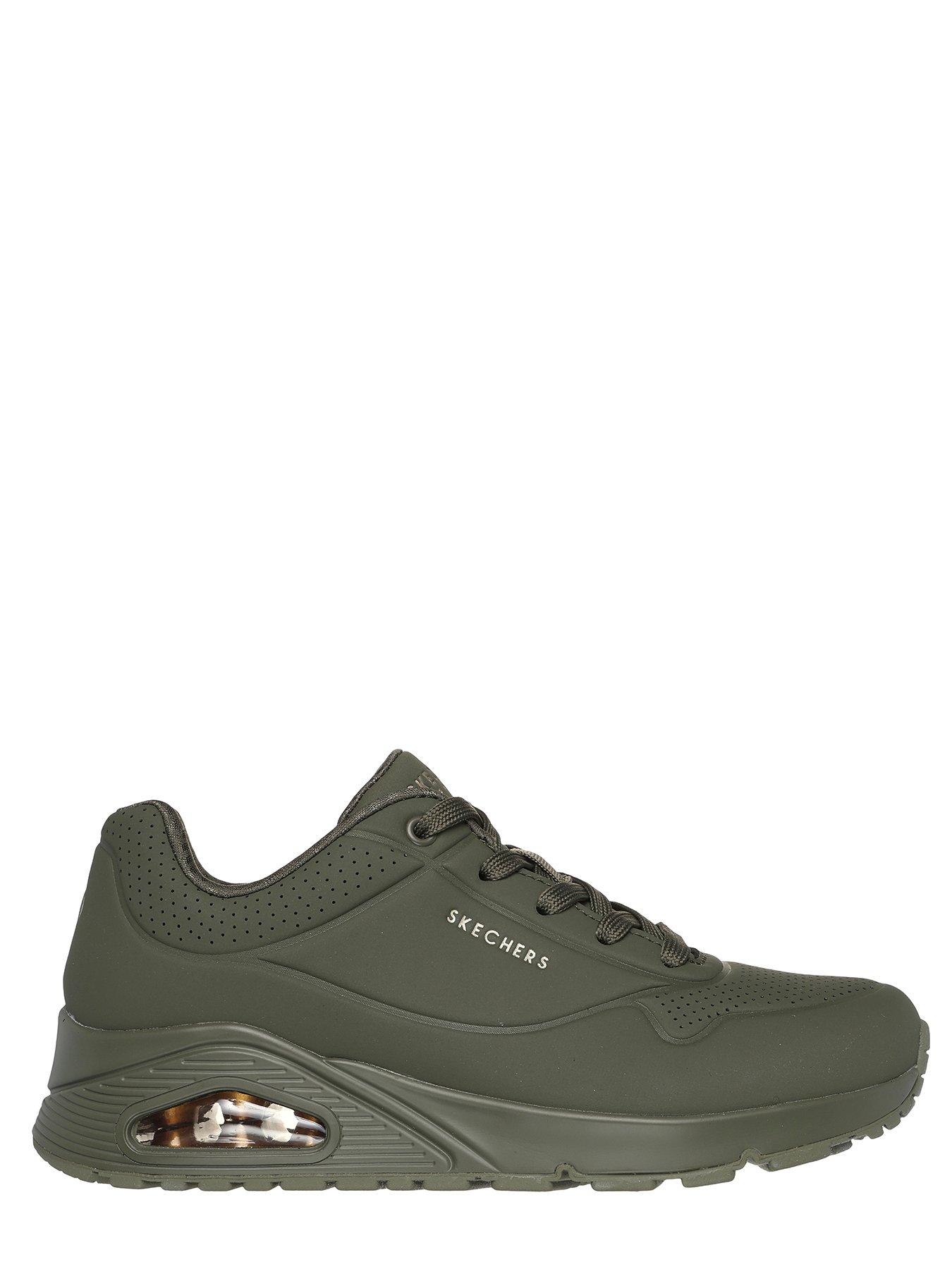 Skechers Uno Durabuck Lace Up Fashion Trainer - Olive