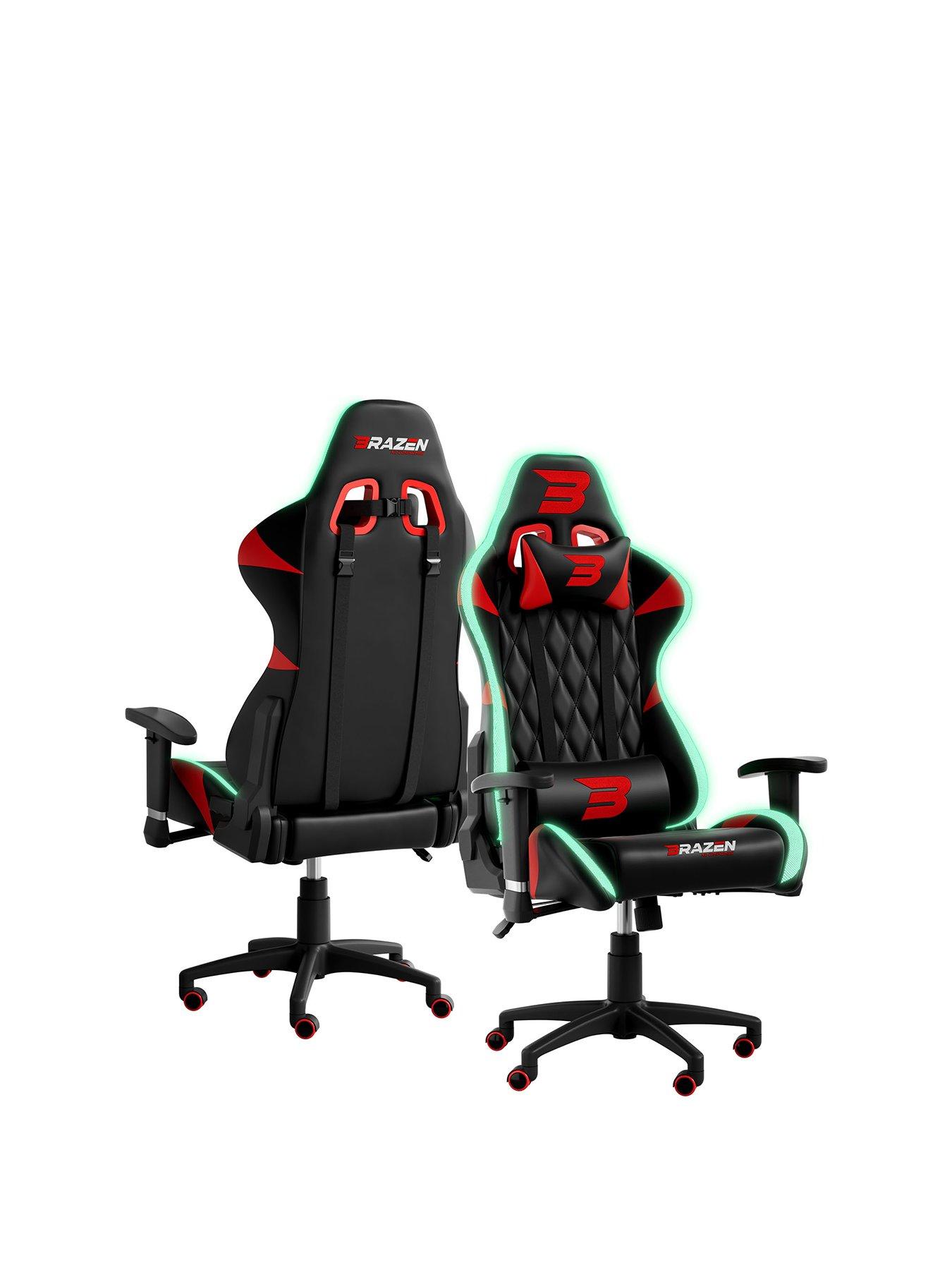 BraZen Venom Esports Elite PC Gaming Chair - RGB Compatible - Red