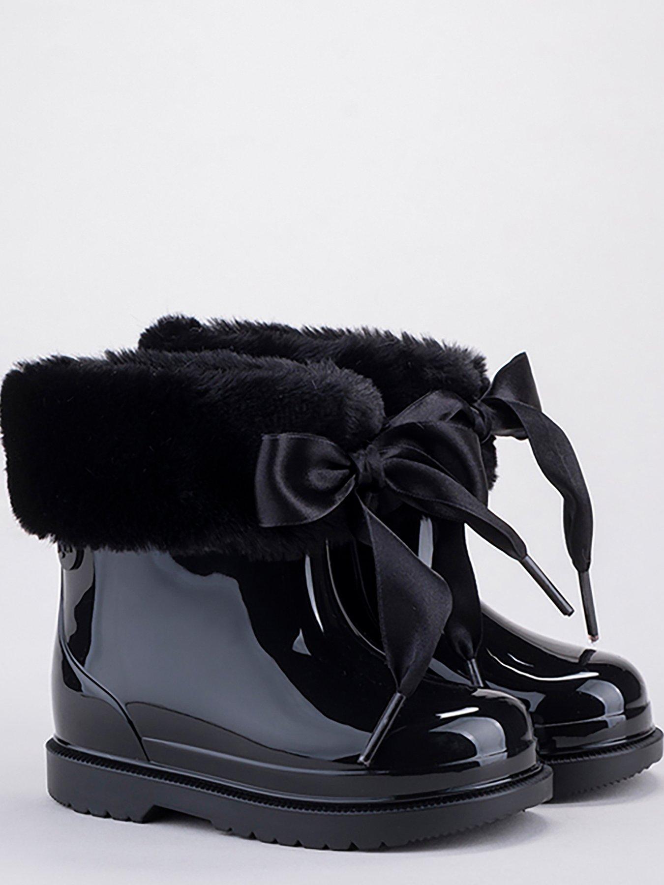  image of igor-bimbi-soft-faux-fur-wellington-boot-black