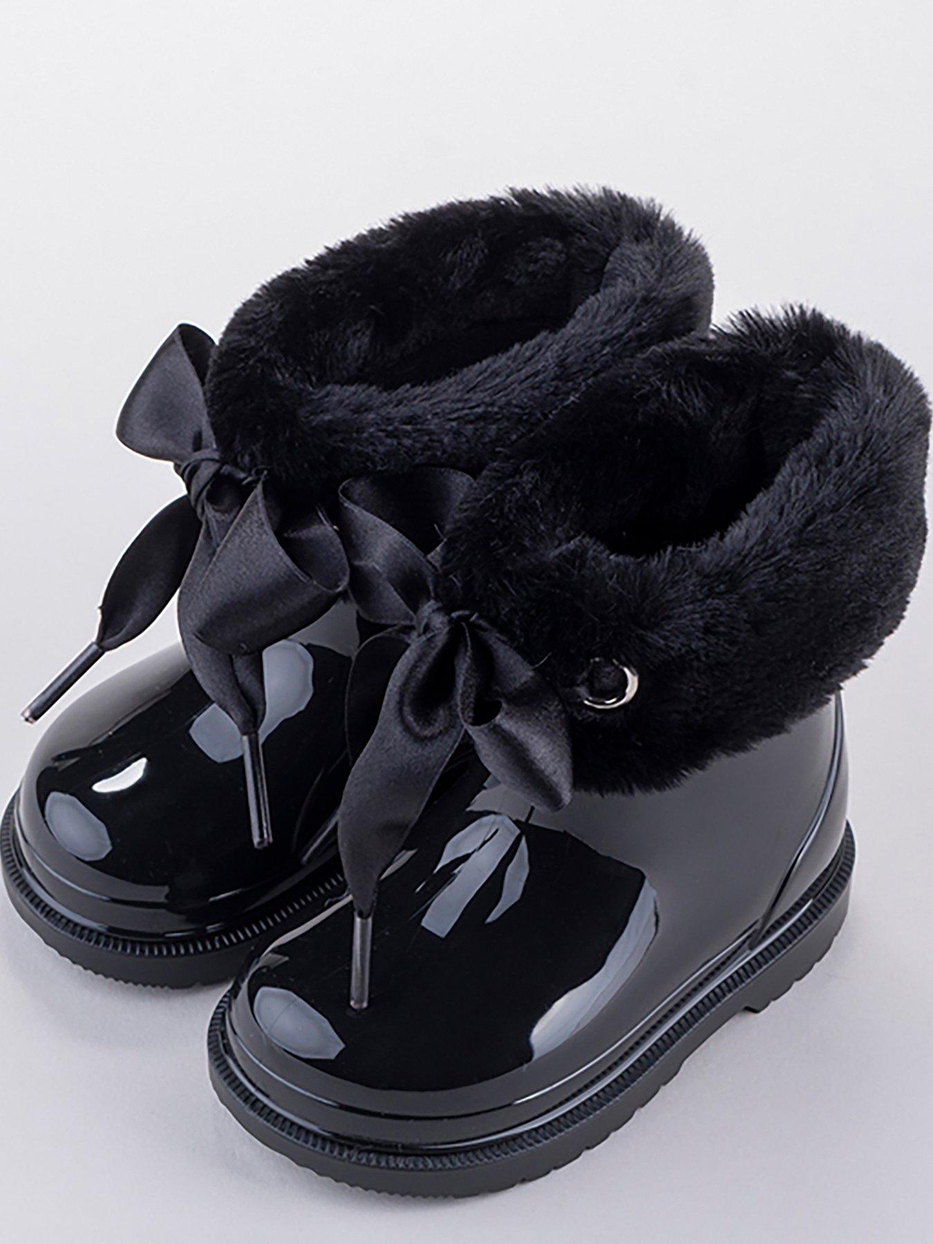  image of igor-bimbi-soft-faux-fur-wellington-boot-black