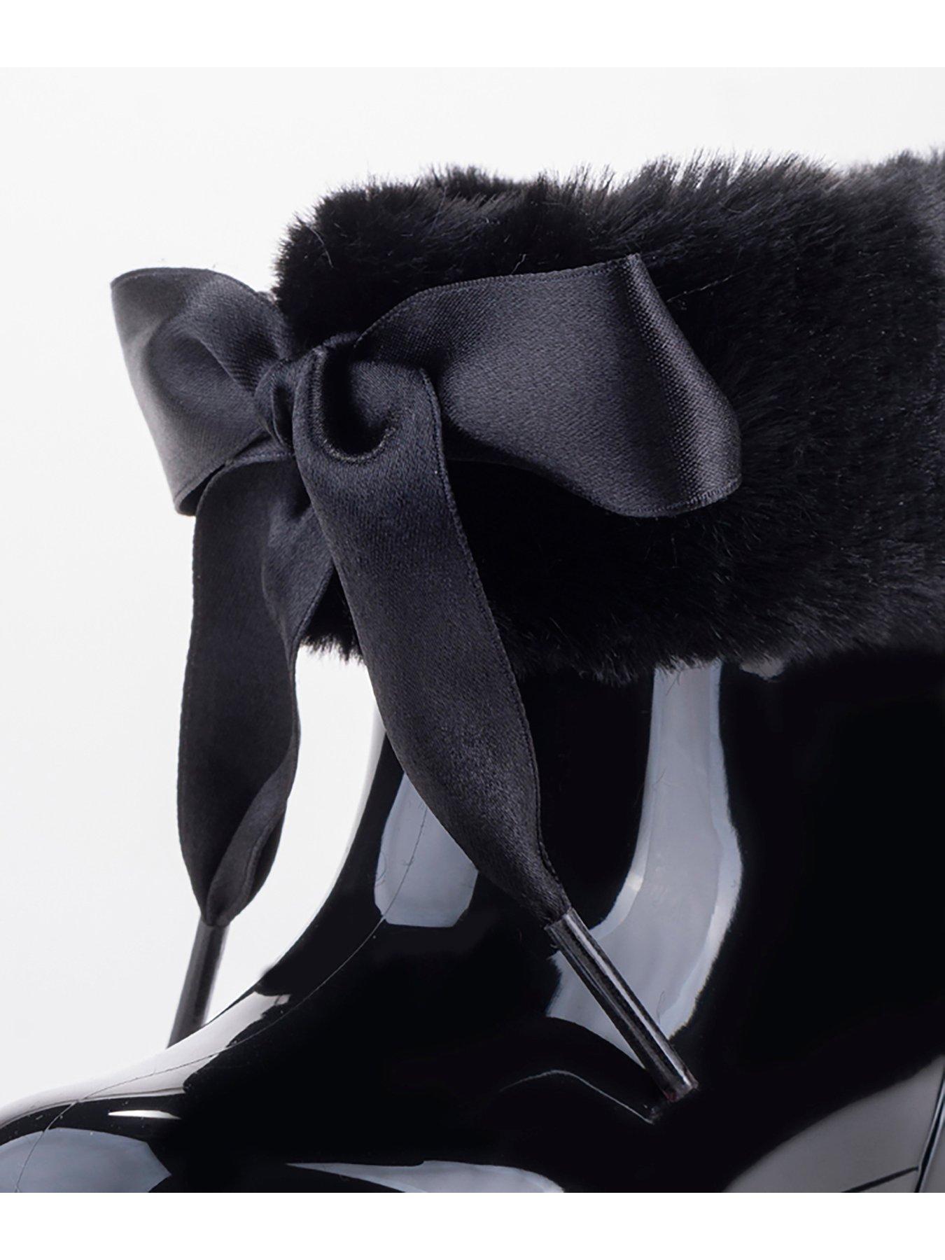  image of igor-bimbi-soft-faux-fur-wellington-boot-black