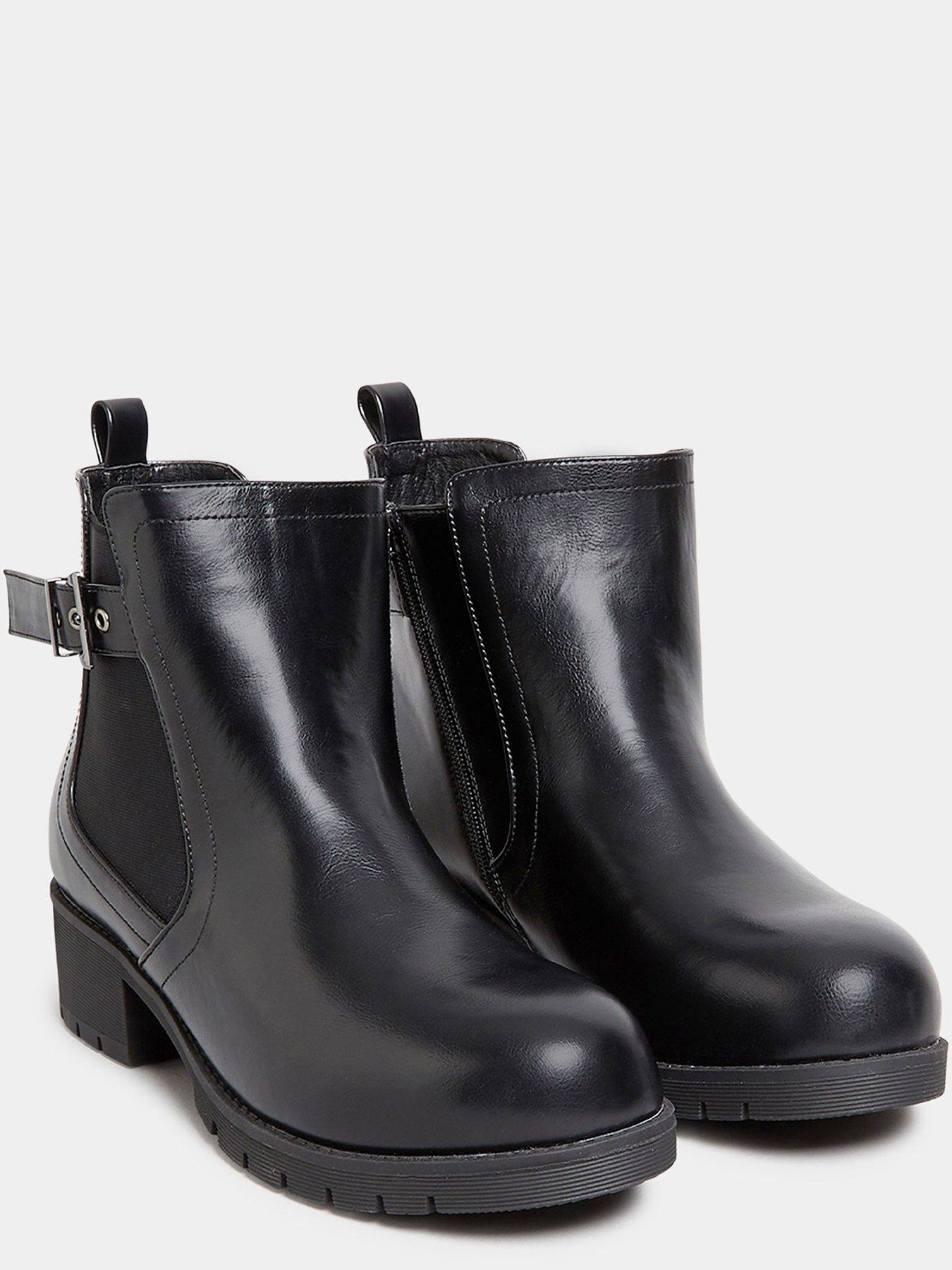 Image 2 of 4 of Yours Wide Fit Buckle Ankle Boot Black