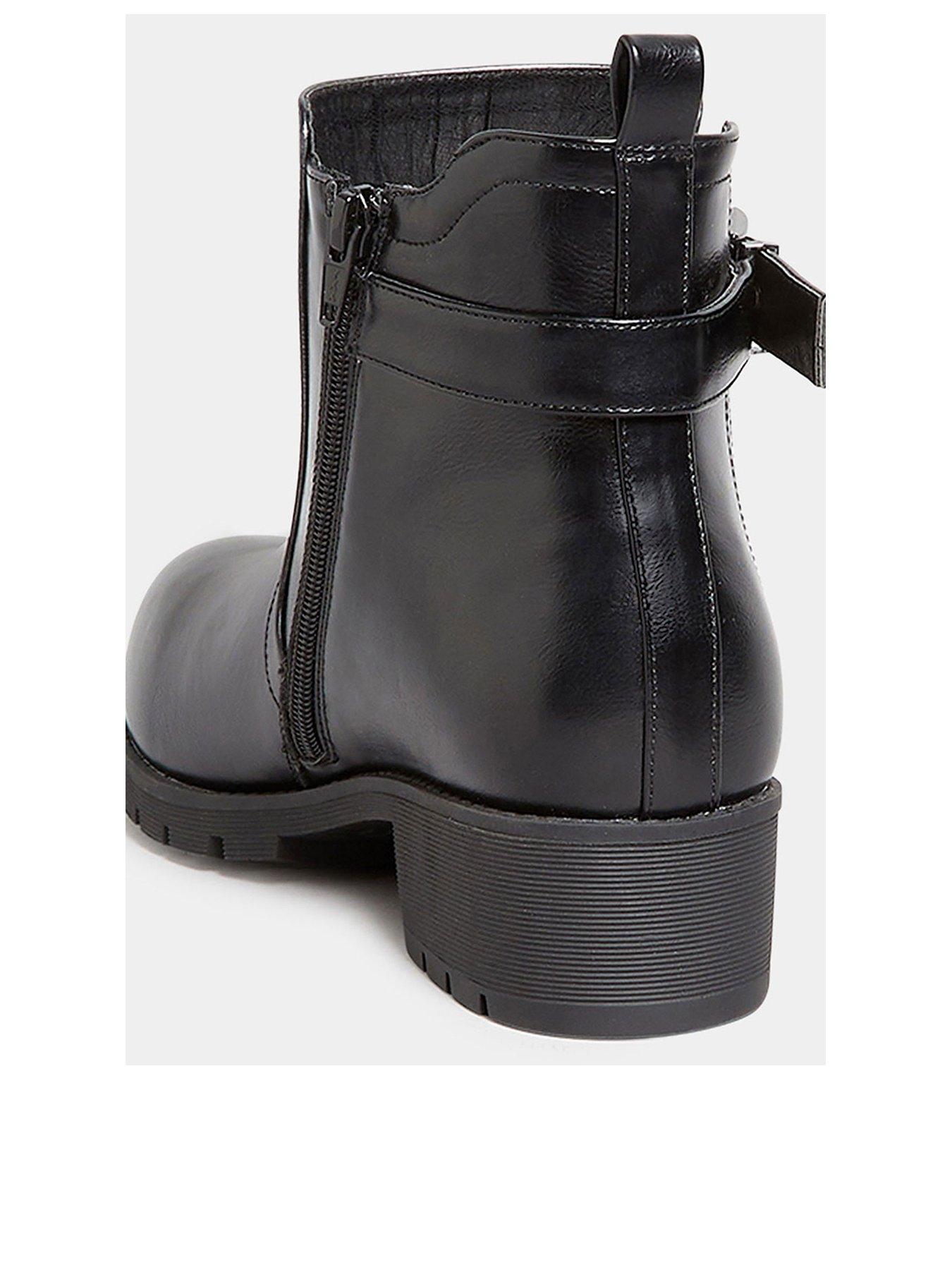 Image 3 of 4 of Yours Wide Fit Buckle Ankle Boot Black