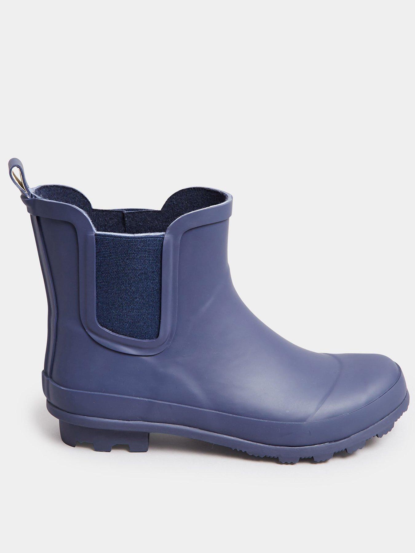 Yours Wide Fit Ankle Welly Boot Navy Littlewoods