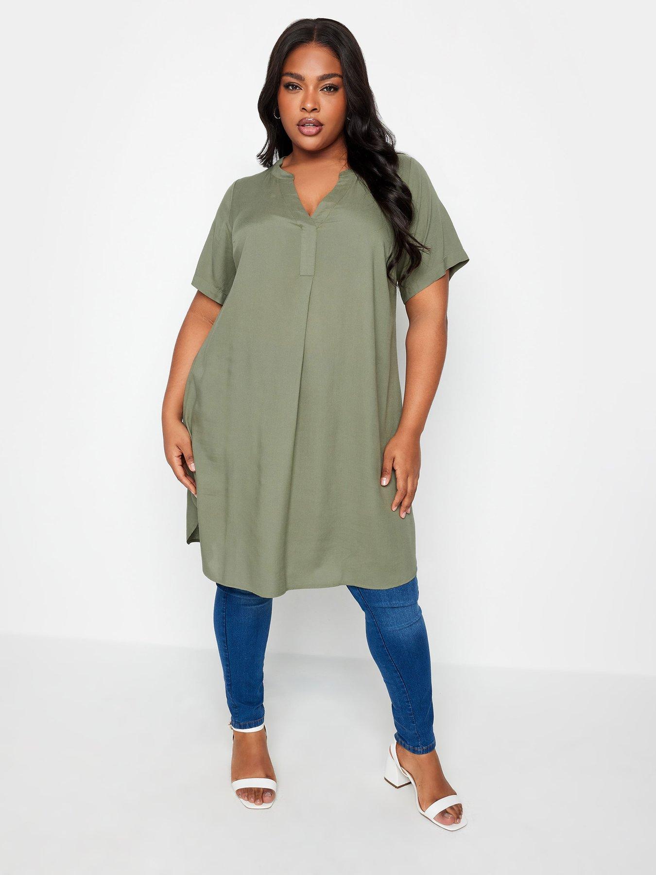 undefined Tunic Dress Khaki
