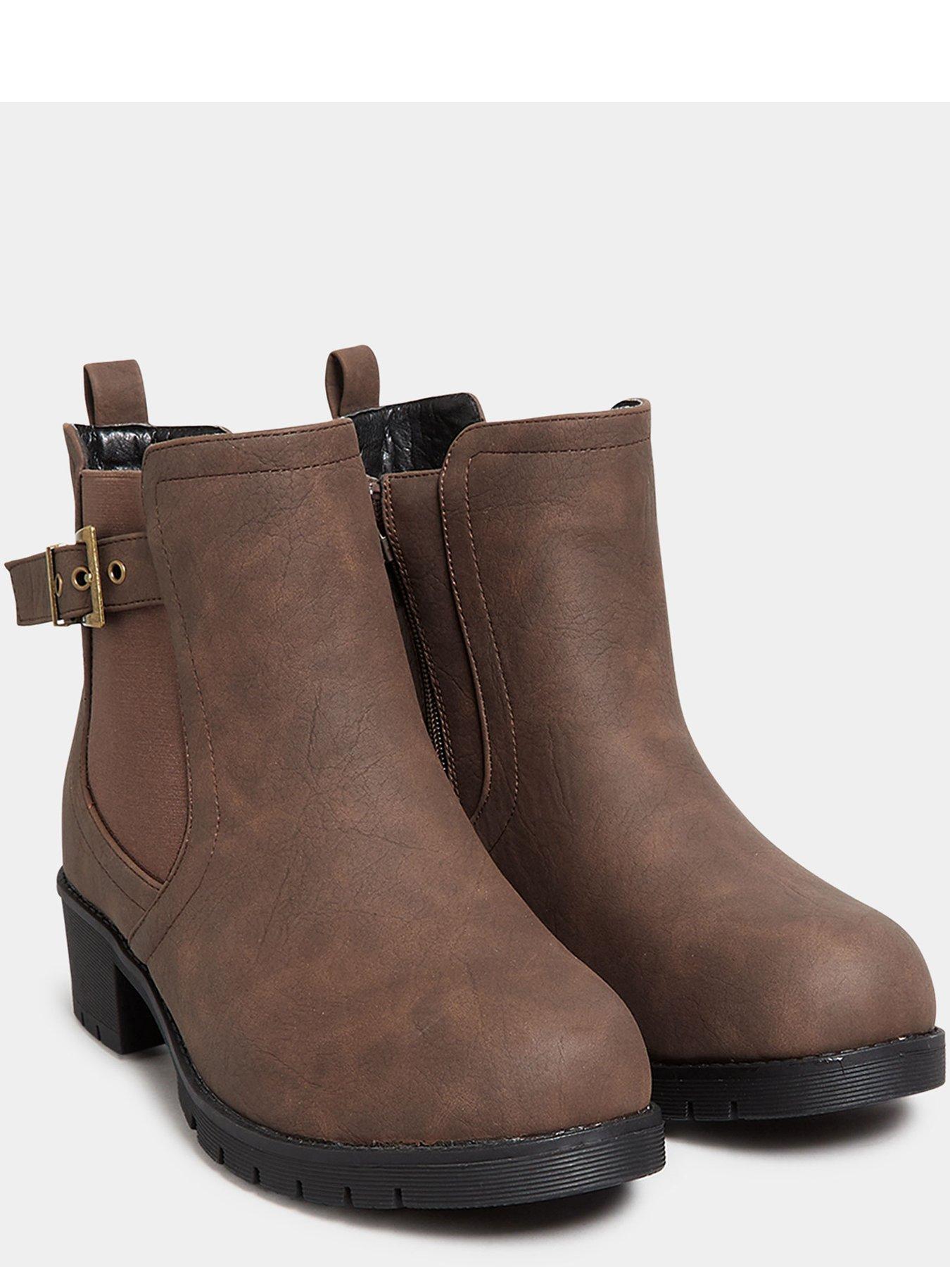 Image 2 of 4 of Yours Wide Fit Buckle Ankle Boot Brown