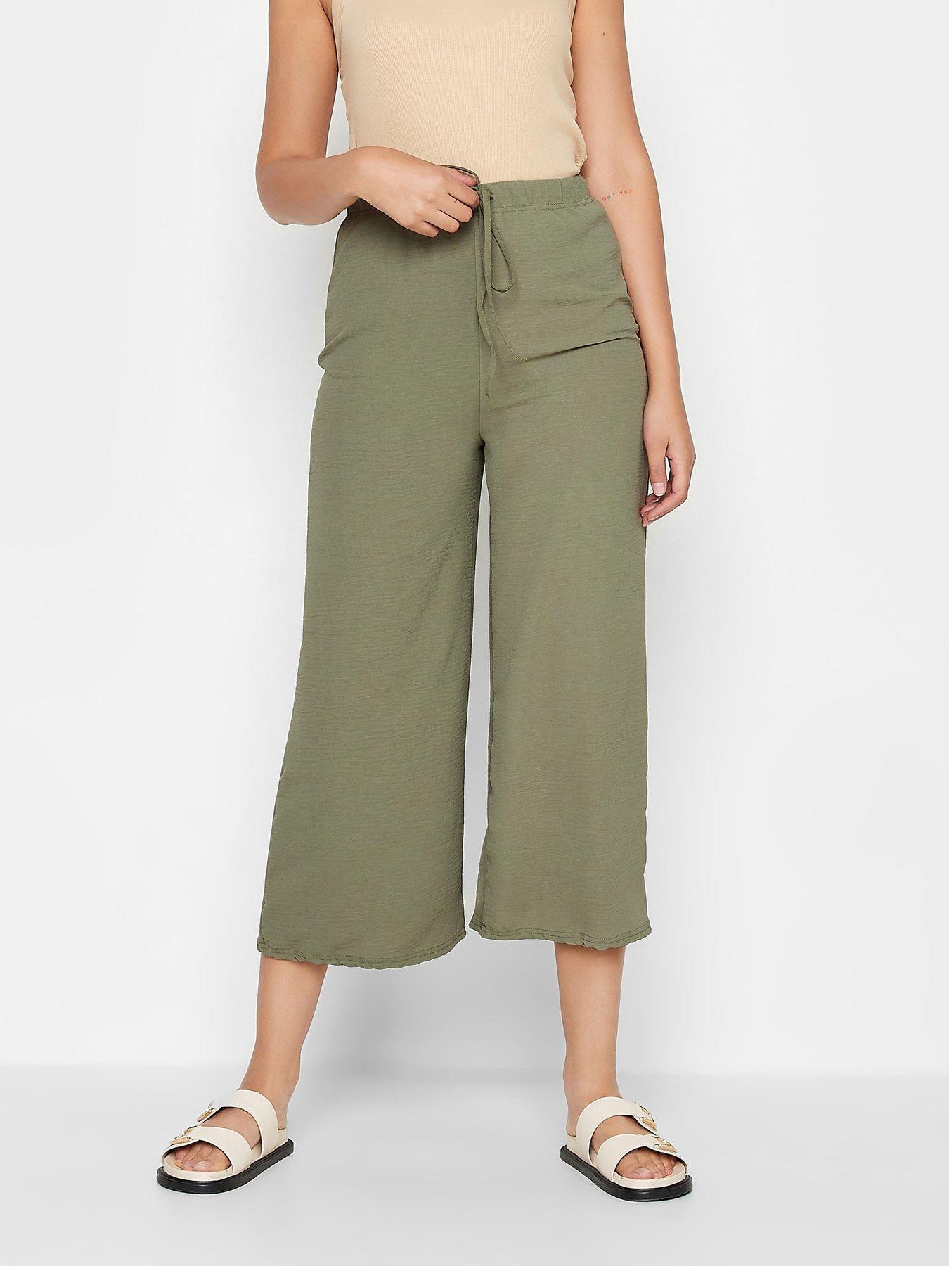  image of long-tall-sally-khaki-ocean-crepe-tie-crop