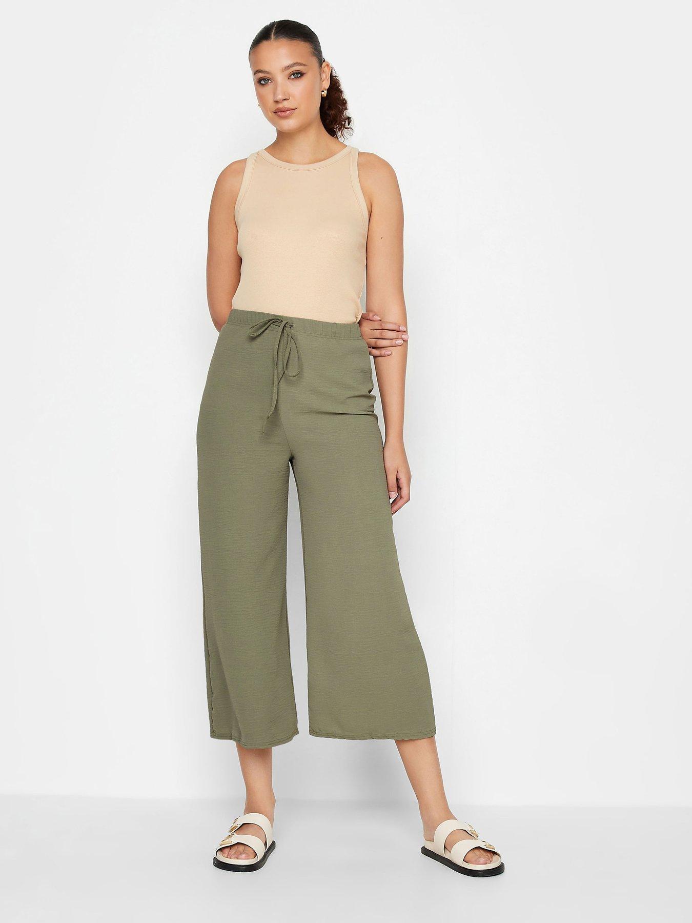  image of long-tall-sally-khaki-ocean-crepe-tie-crop