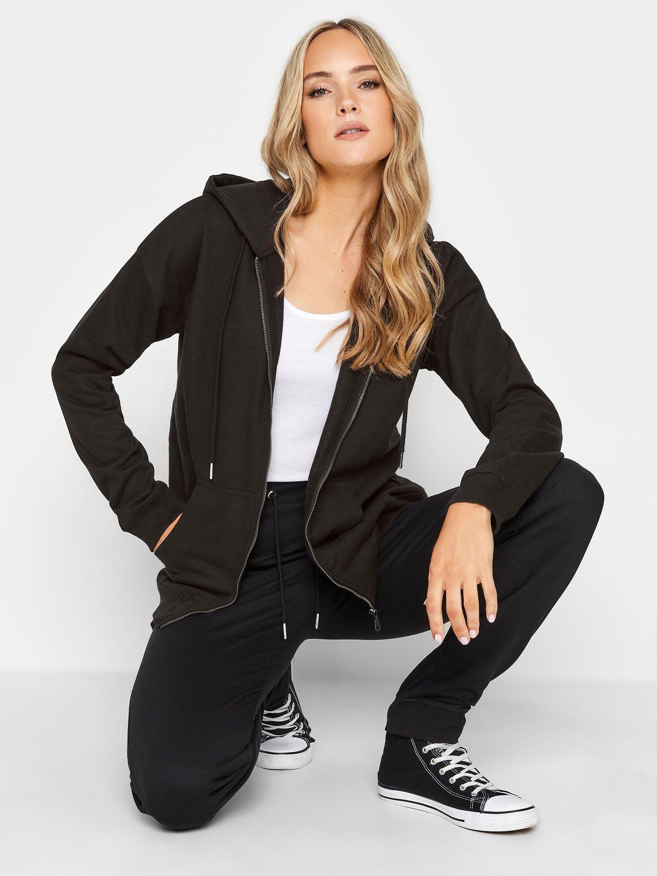Long Tall Sally Black Zip Through Hoodie