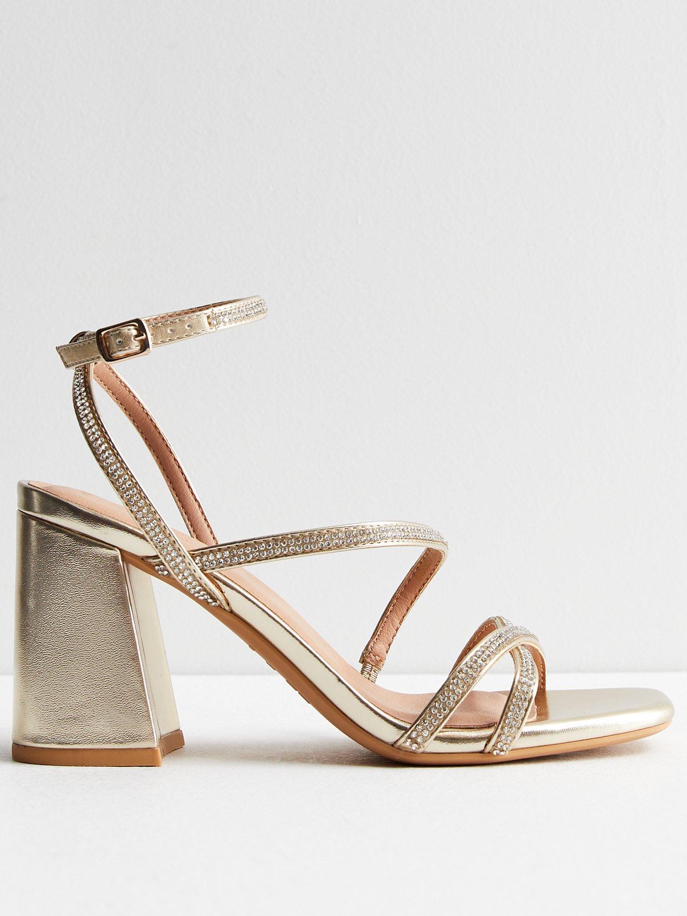 New look 2024 gold strappy sandals