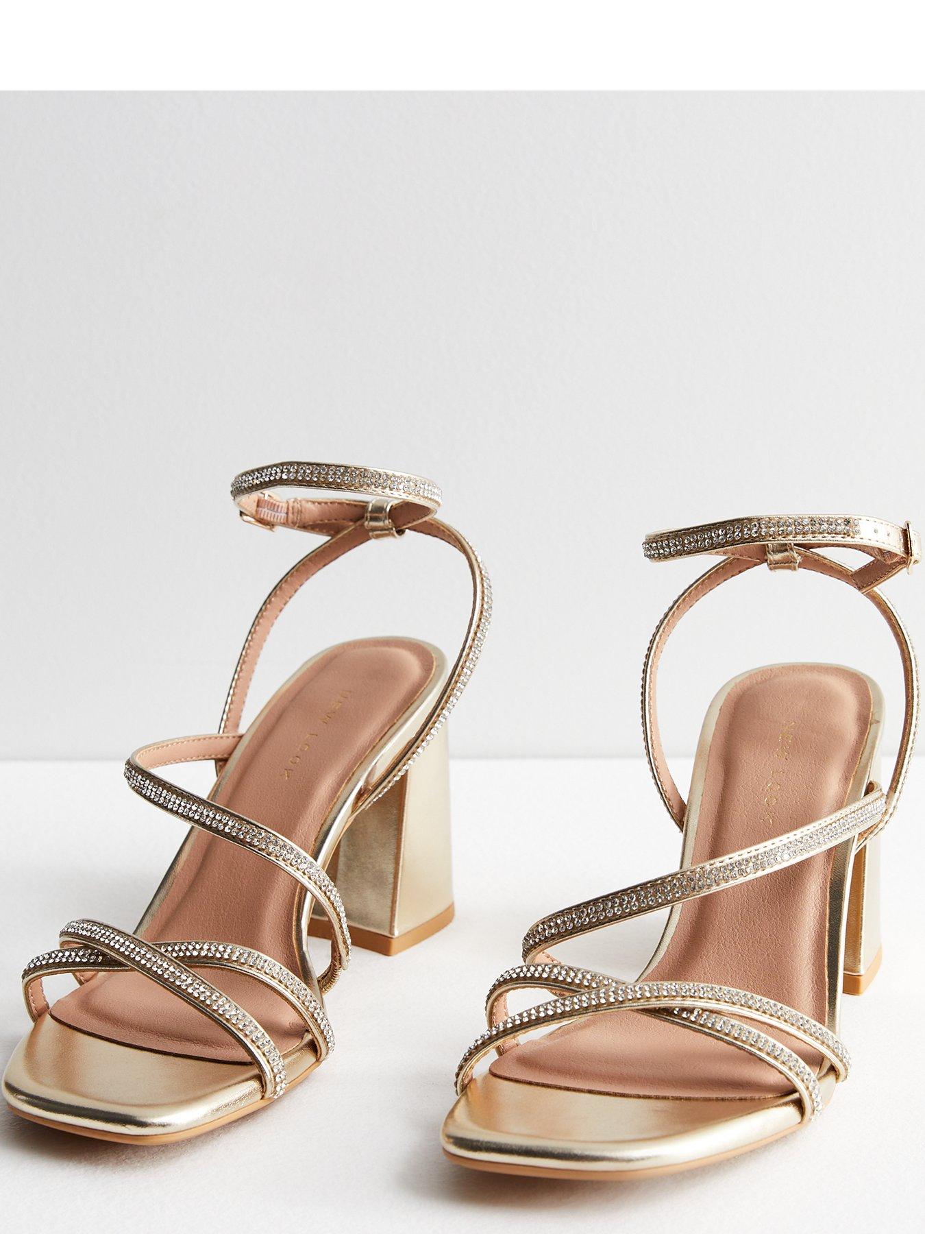 New look outlet gold heeled sandals