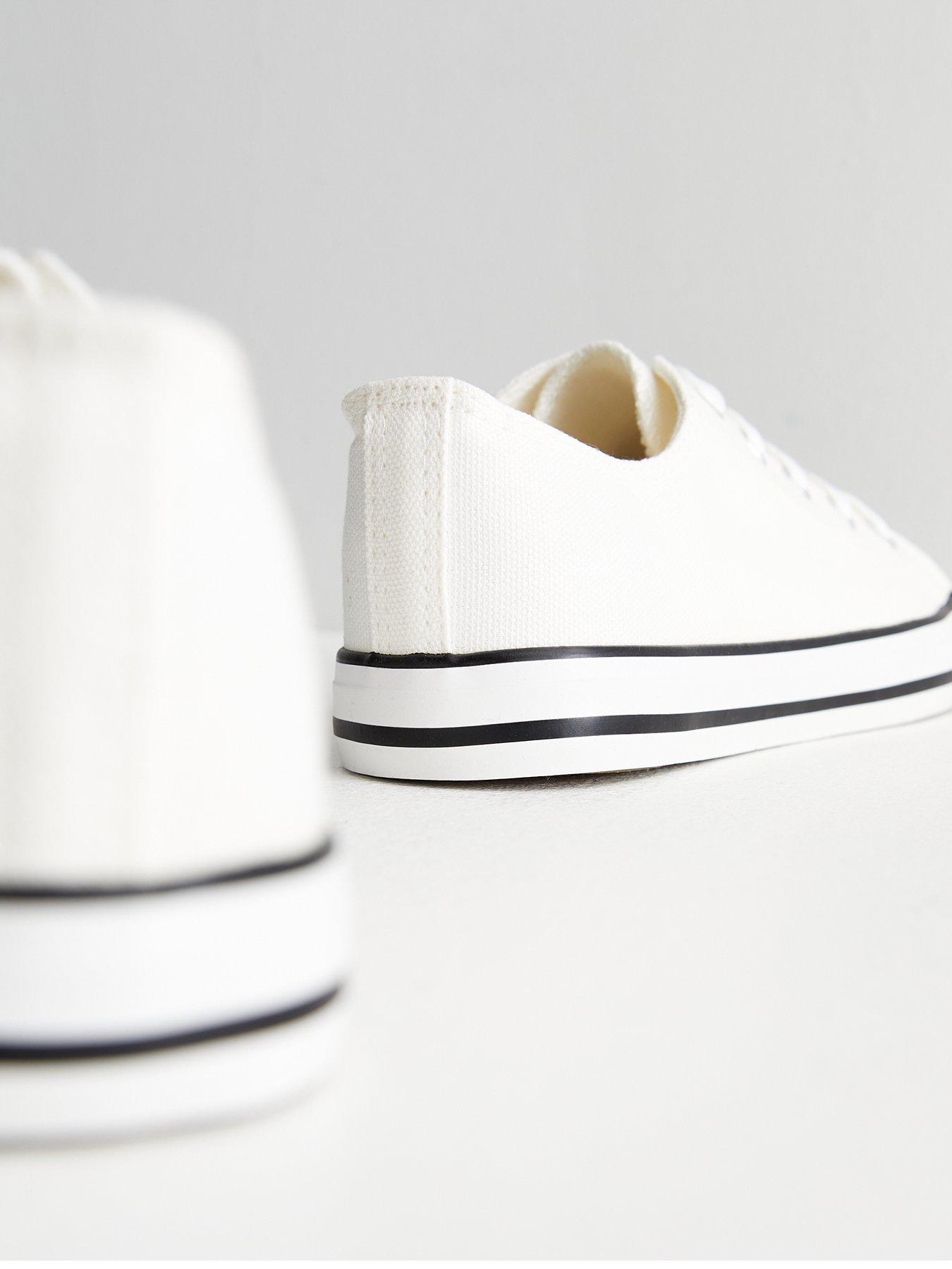 New look white canvas trainers best sale