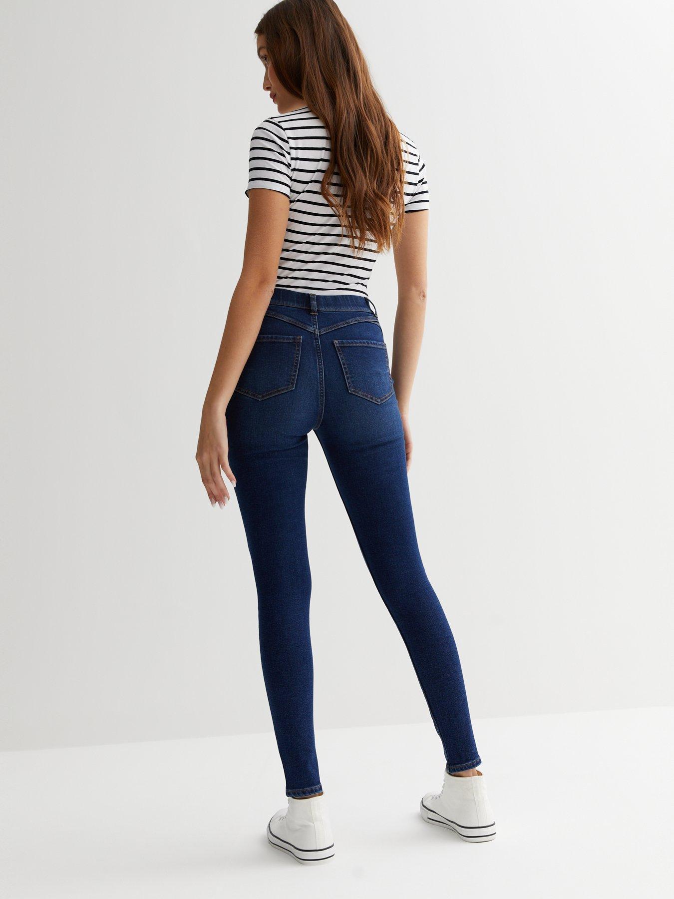 New Look Blue Mid Rise Lift & Shape Emilee Jeggings - Dark Wash