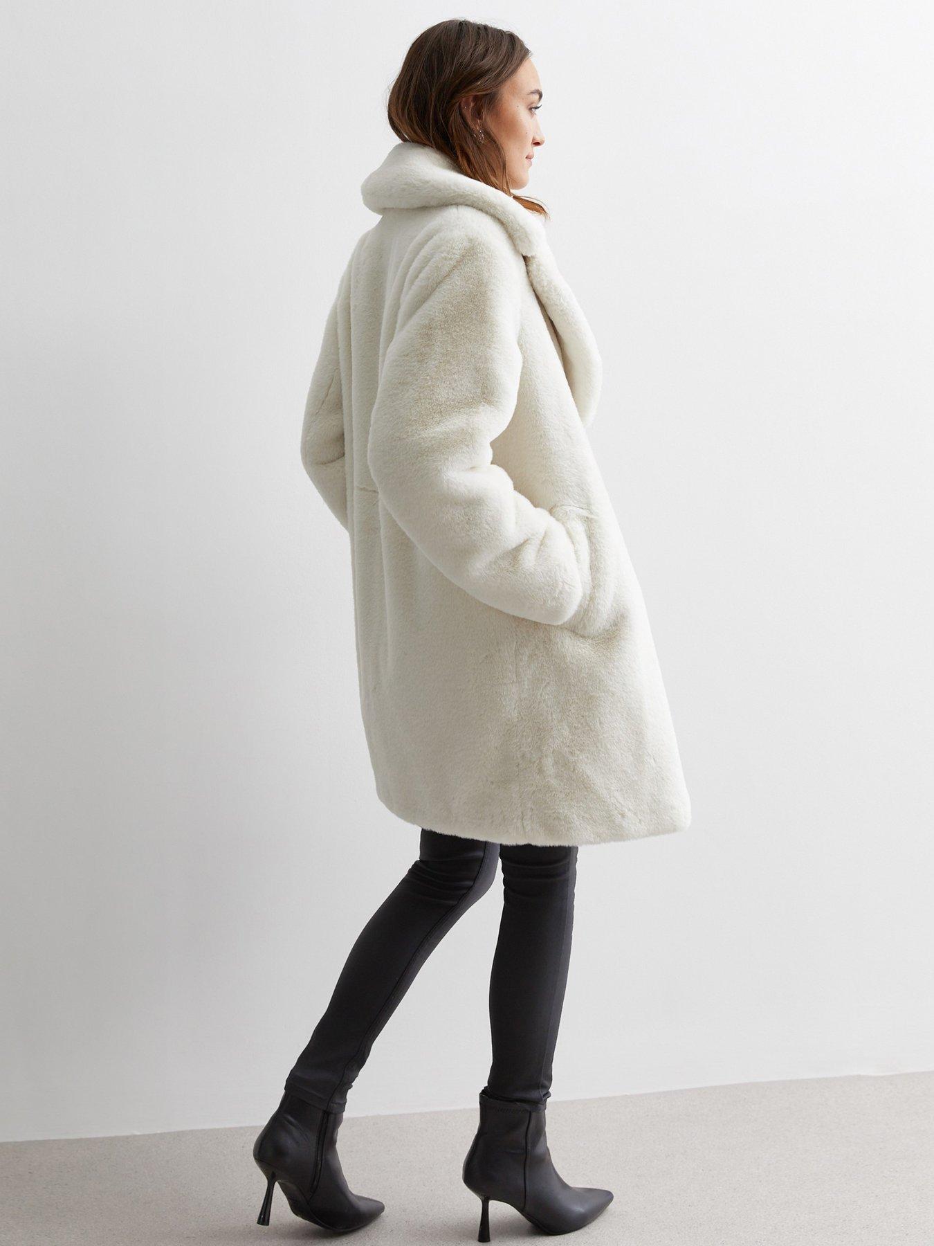 Cream Faux Fur Coat