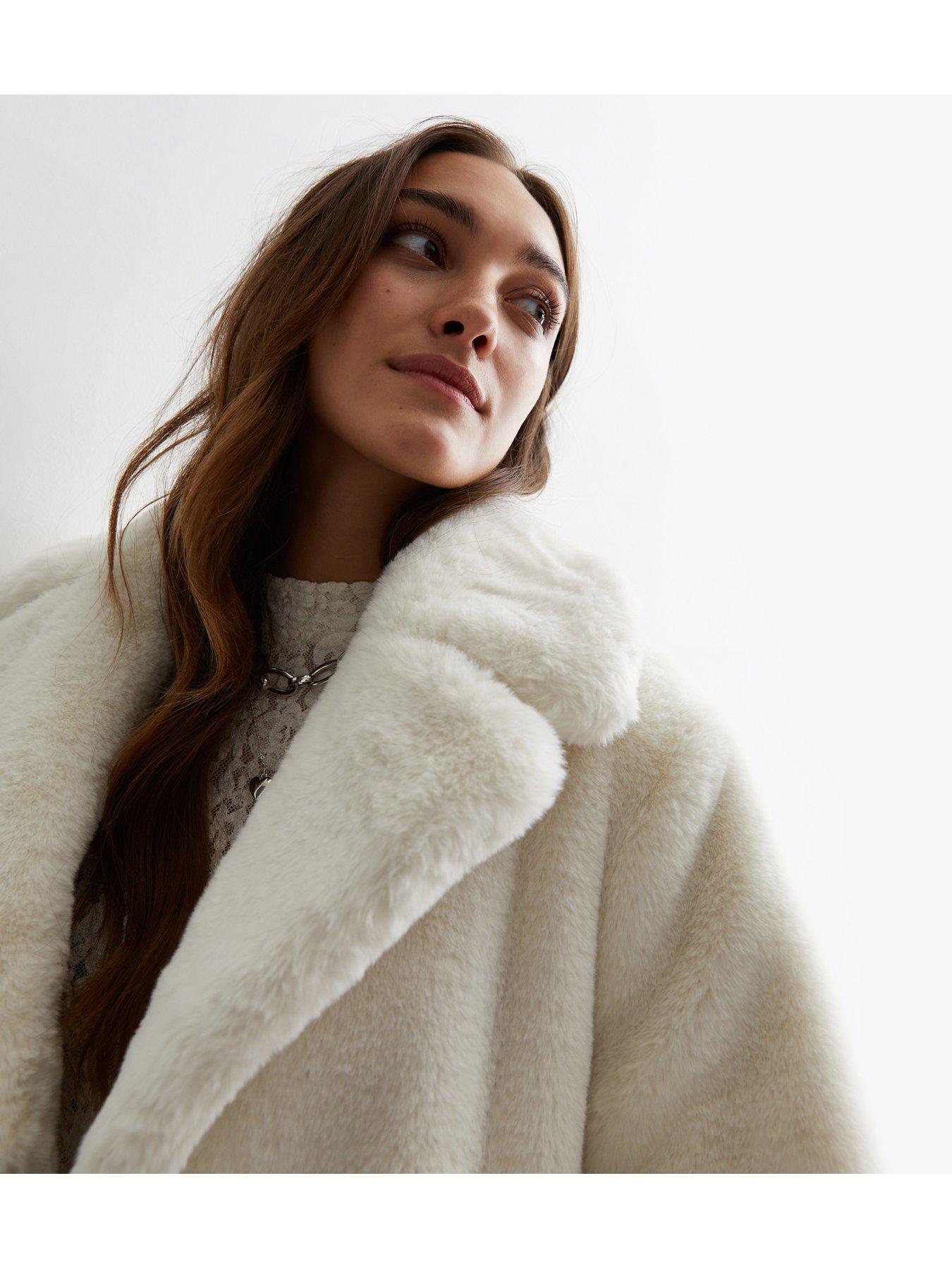 Cream Faux Fur Coat