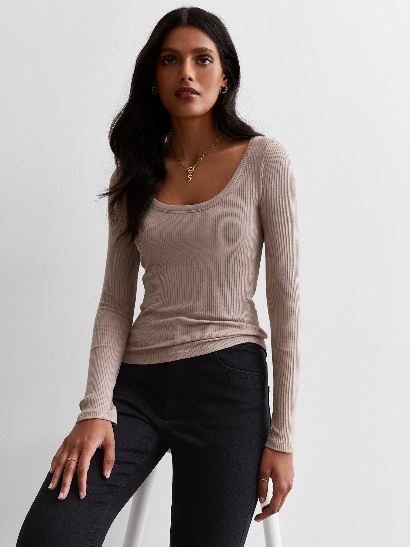 Michelle Keegan Mesh Insert Knitted Long Sleeve Top - Black