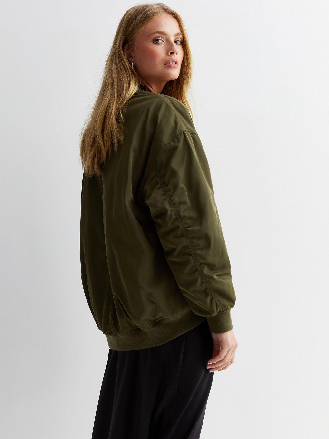 New Look Khaki Zip Up Bomber Jacket littlewoods