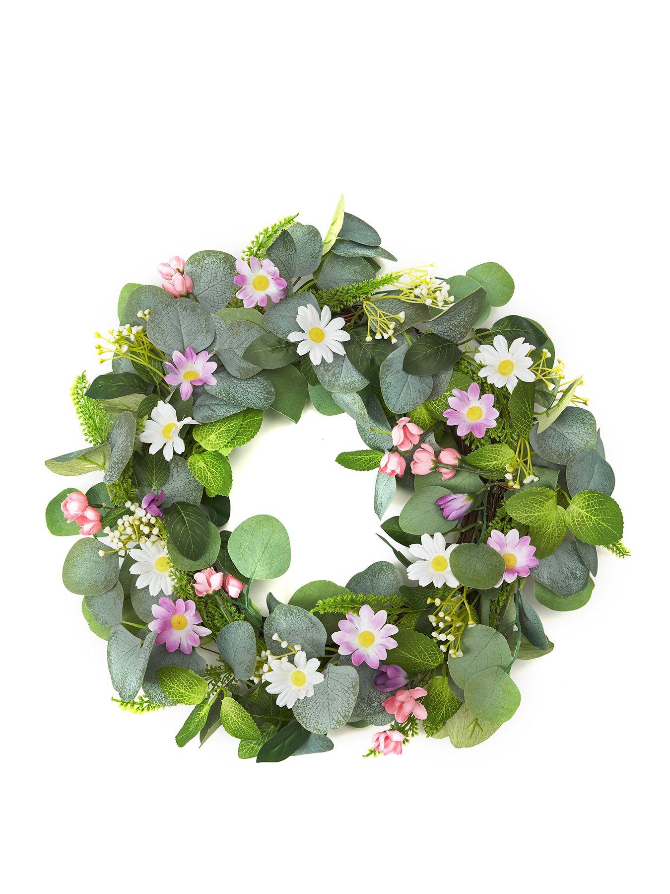 stillFront image of the-very-collection-20--inch-spring-daisy-wreath