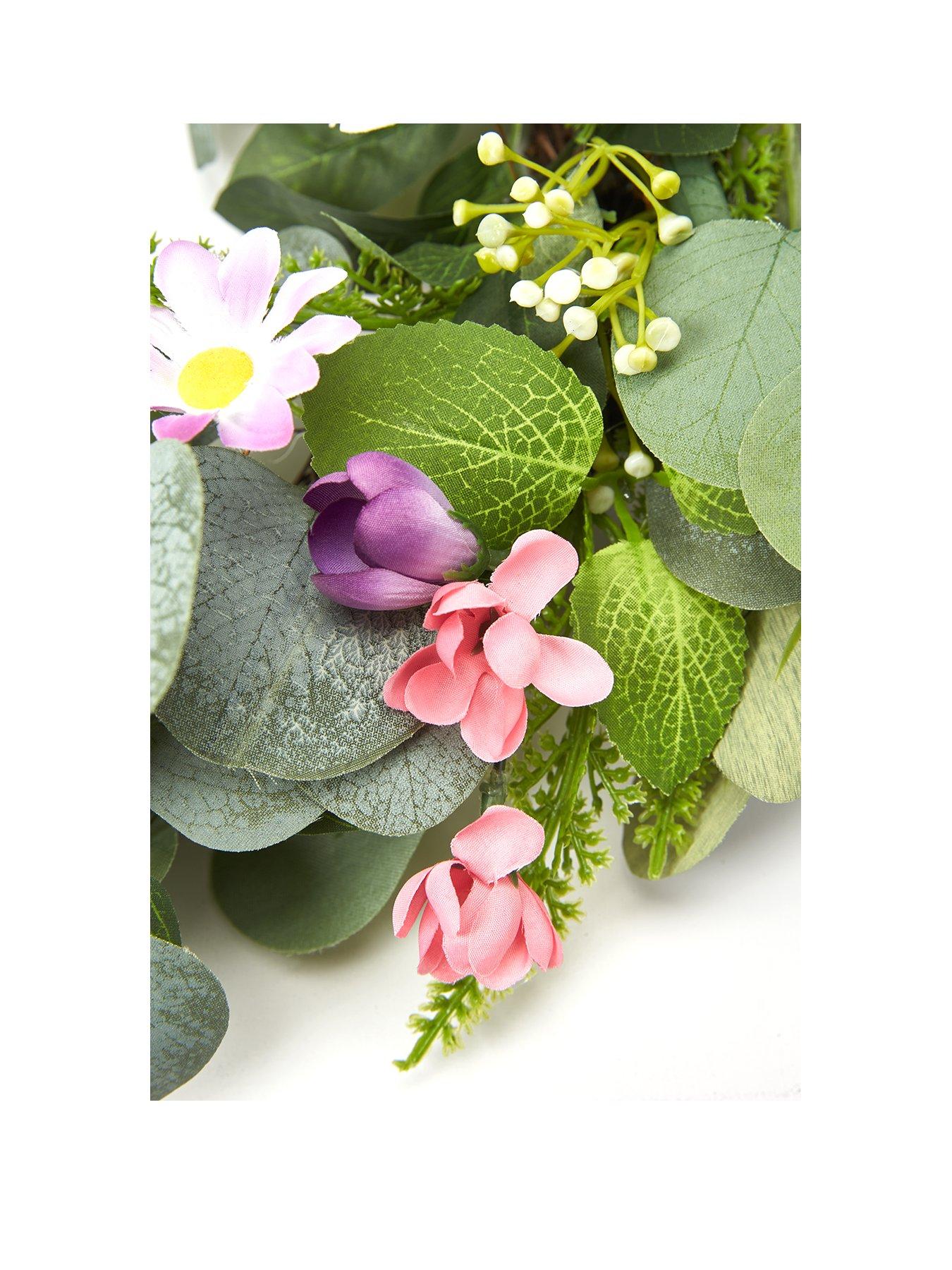 Image 3 of 6 of Very Home 20- Inch Spring Daisy Wreath