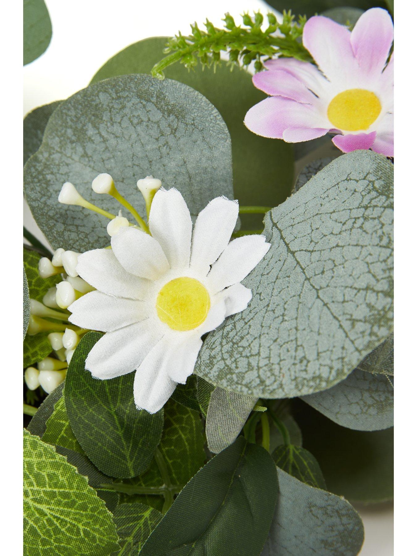 Image 4 of 6 of Very Home 20- Inch Spring Daisy Wreath
