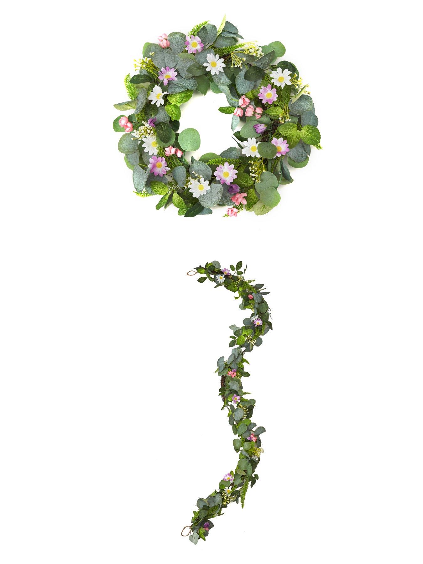 Image 6 of 6 of Very Home 20- Inch Spring Daisy Wreath