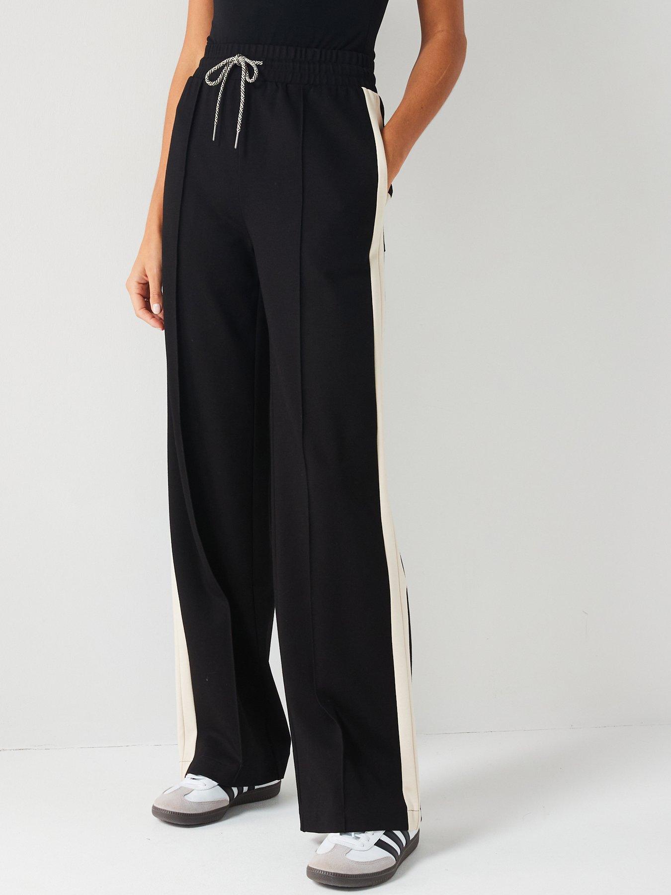 undefined Side Stripe Trousers - Black