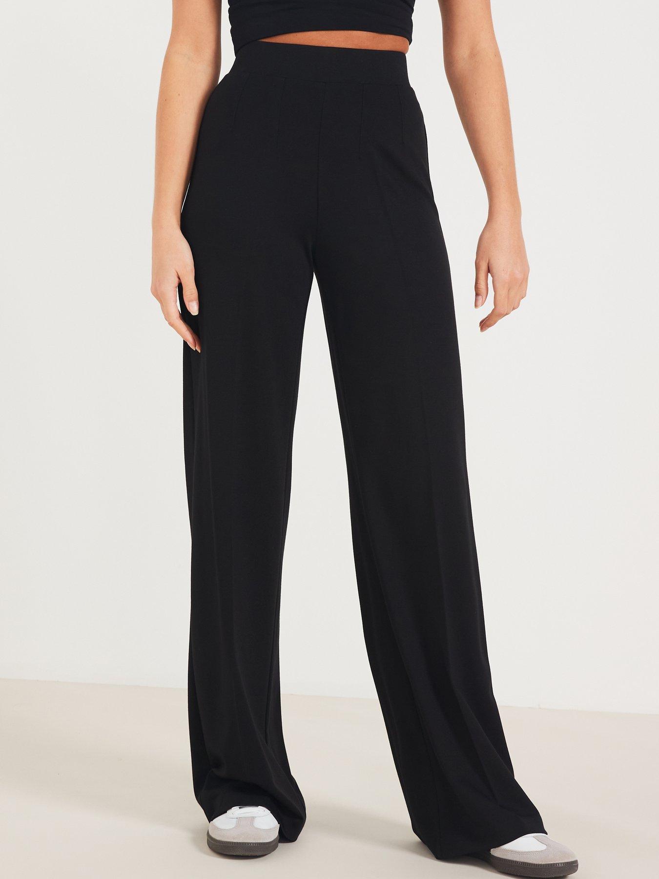 The Very Collection Jersey Wide Leg Trouser - Black