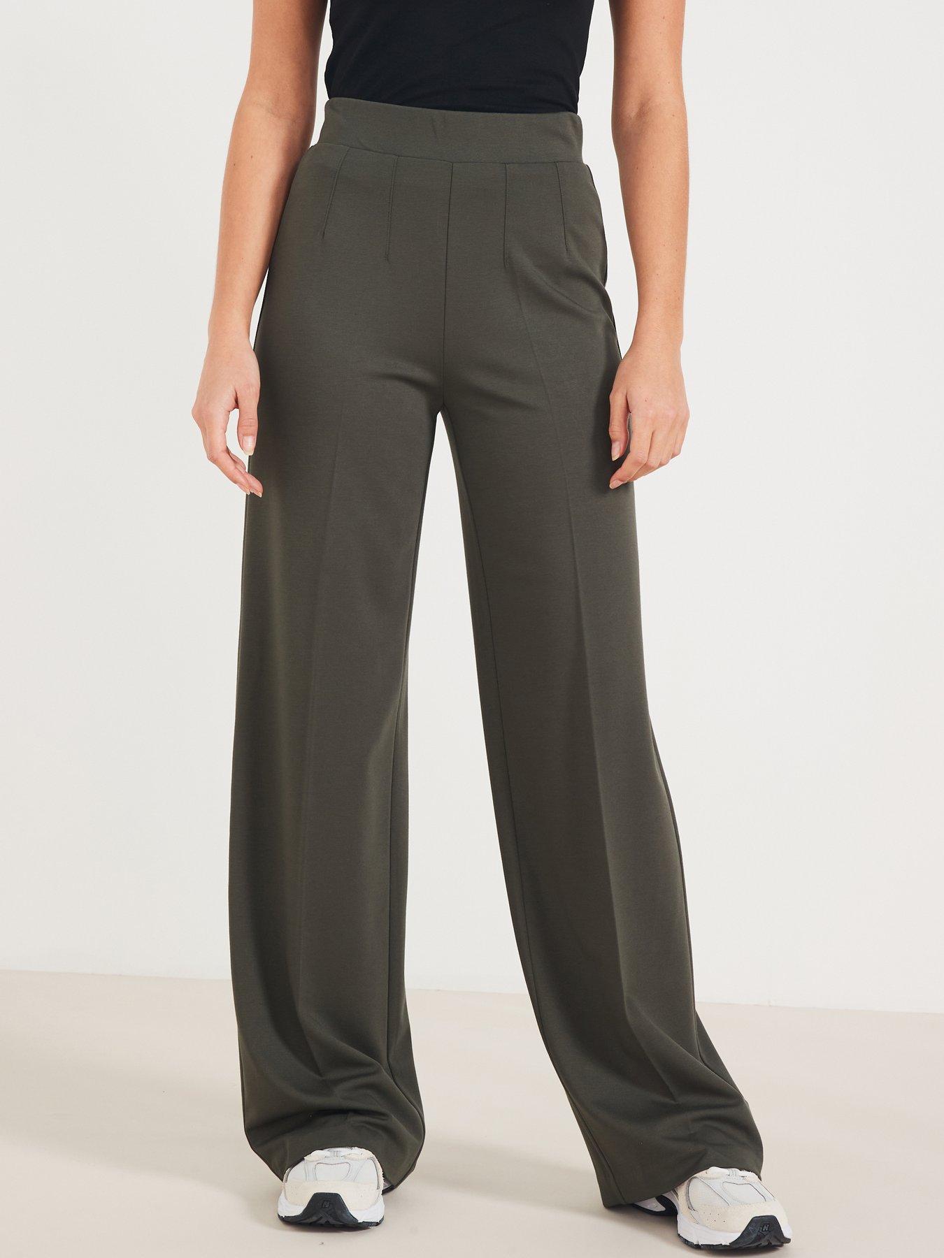 V by Very Petite Wide Leg Trouser - Black