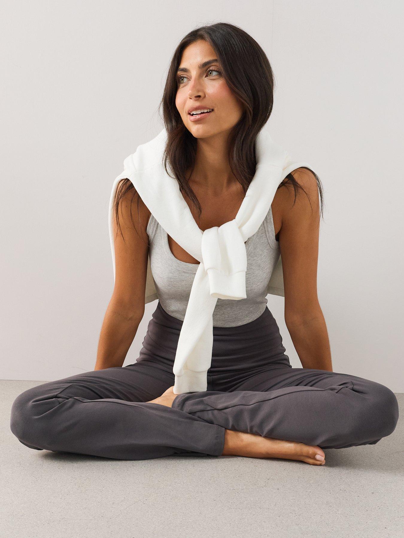 Image 5 of 7 of The Very Collection Womens High Waist Flare Yoga Trousers - Charcoal