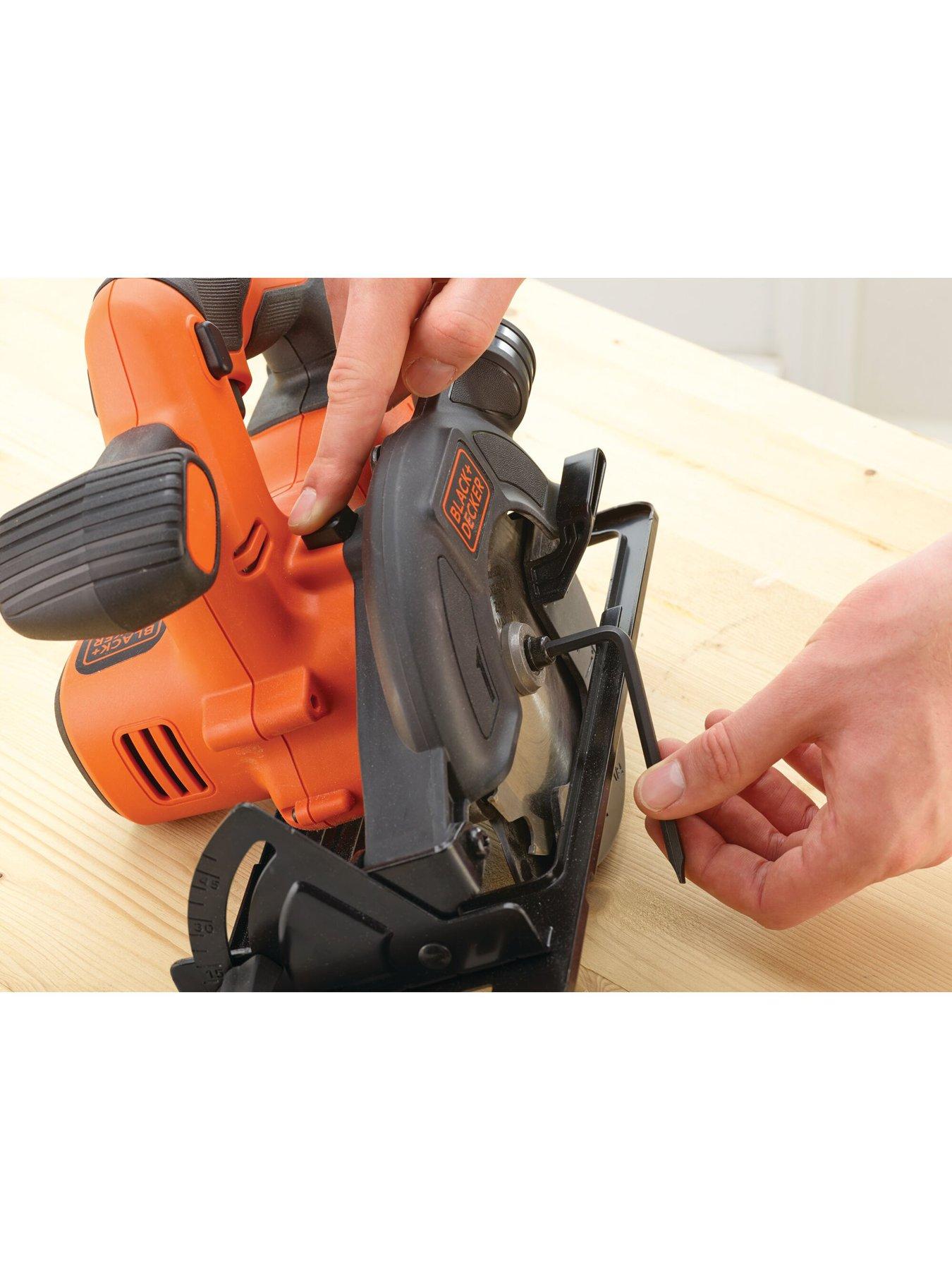 Black Decker 18V Cordless Circular Saw with 1 x 1.5Ah Battery 1 Blade 400mA Charger littlewoods