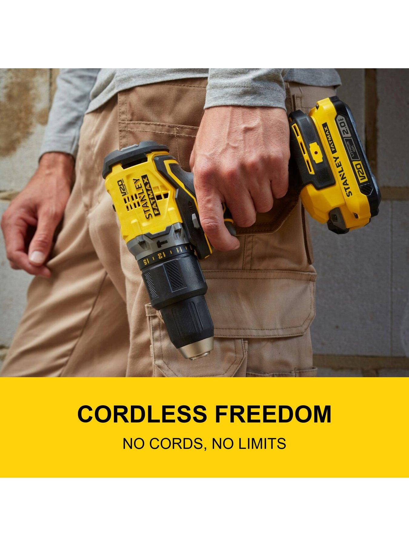 Image 3 of 8 of Stanley FatMax V20 18V Brushless Combi Hammer Drill in a Kitbox - 2x2.0Ah, 2A Charger
