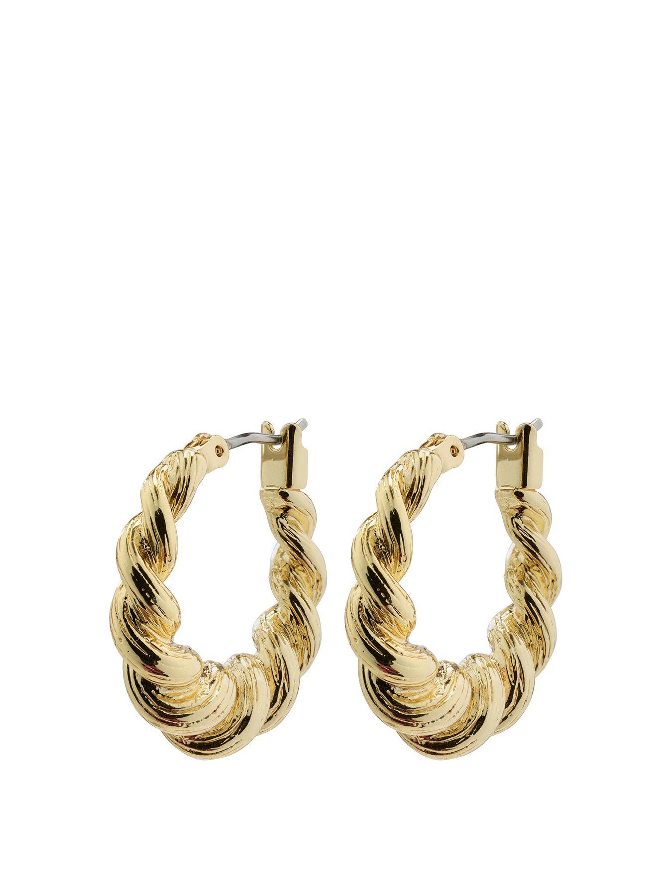 undefined EILEEN twirl hoop earrings gold-plated