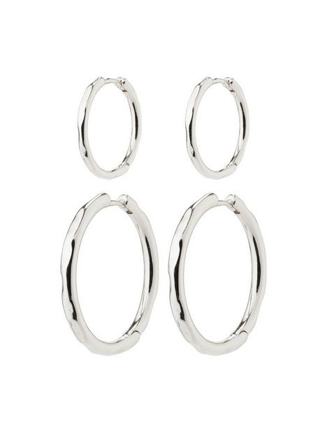 pilgrim-eve-hoop-earrings-2-in-1-set-silver-plated