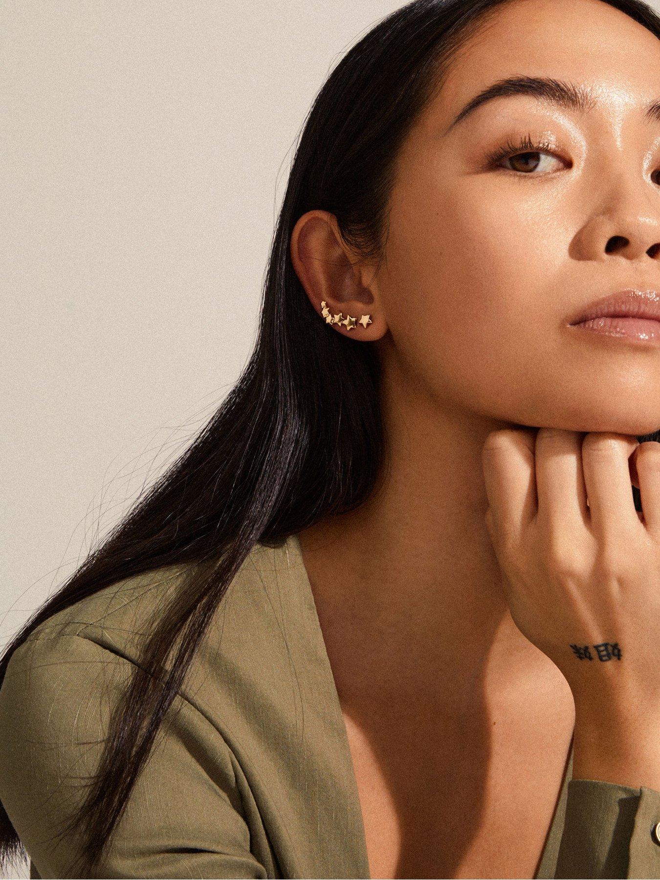 image of pilgrim-ava-star-earrings-gold-plated