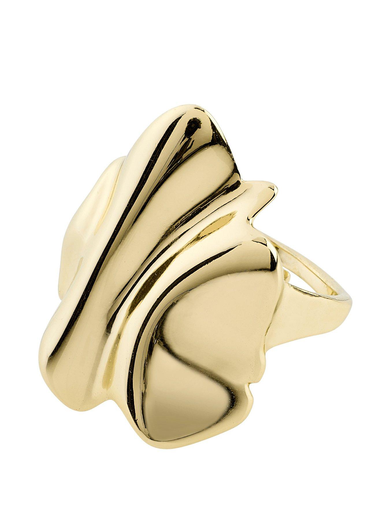 image of pilgrim-emnbspwavy-statement-ring-gold-plated