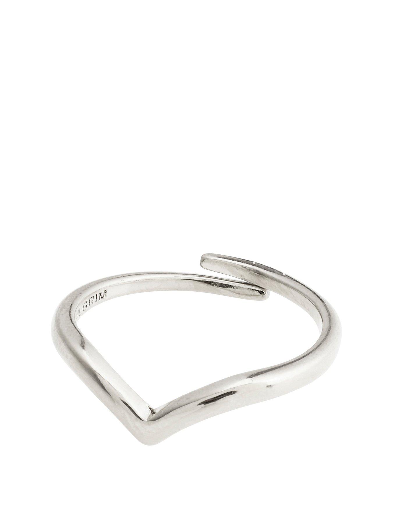 Pilgrim LULU Silver Plated Stack Ring with Adjustable Sizing