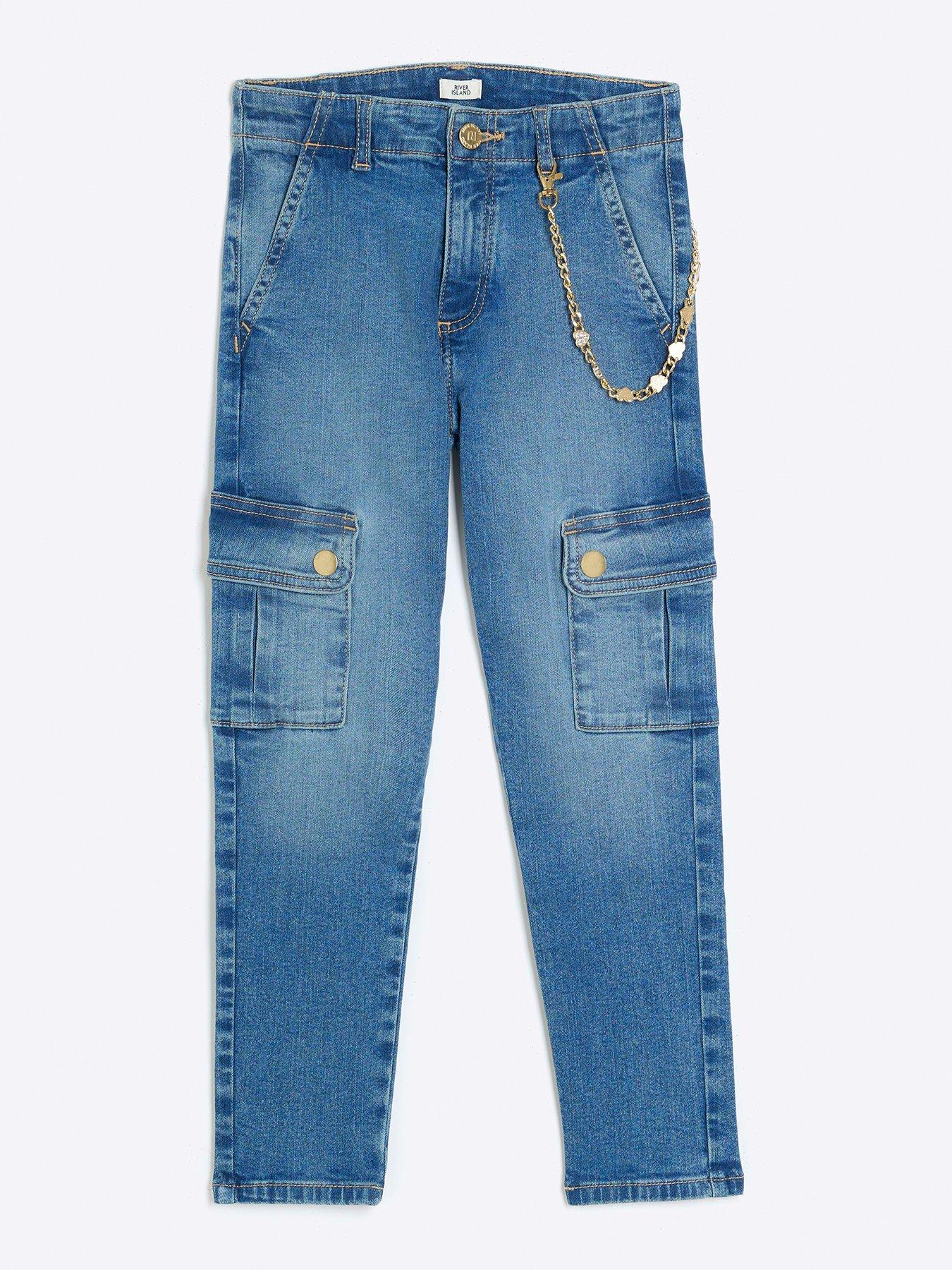 Girls Ripped Molly Skinny Jeans - Blue