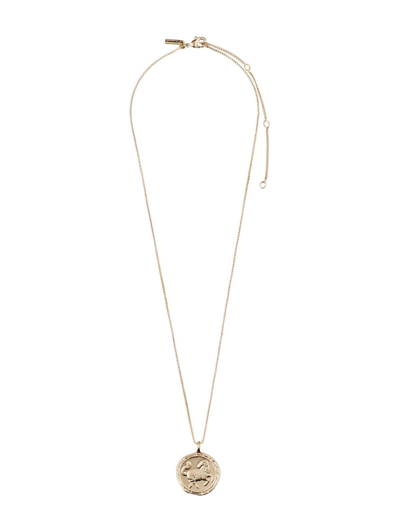 Image 5 of 6 of Pilgrim Zodiac Sign Coin Necklace, gold-plated