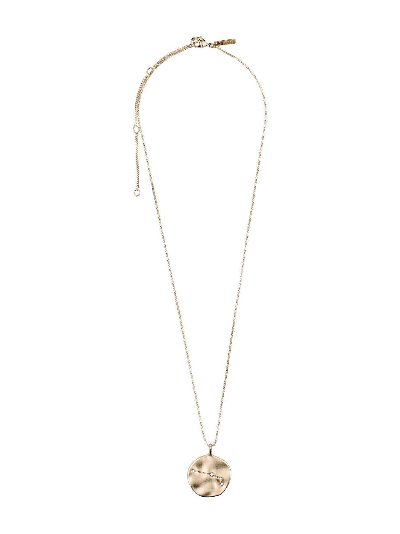Image 6 of 6 of Pilgrim Zodiac Sign Coin Necklace, gold-plated