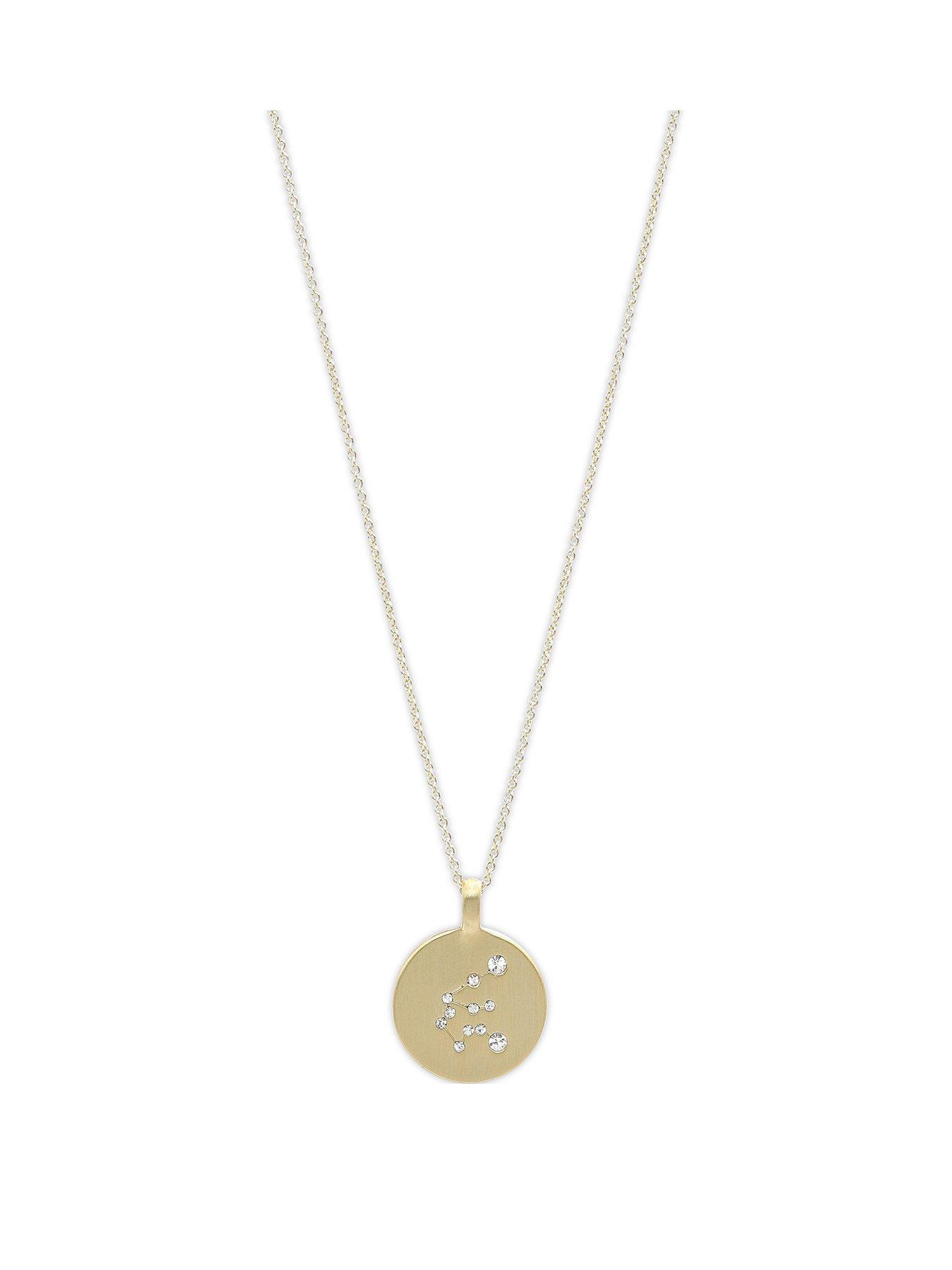 Pilgrim Zodiac Sign Coin Necklace, gold-plated