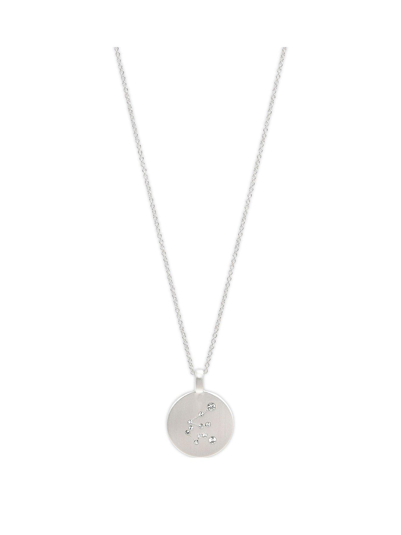 Pilgrim Zodiac Sign Coin Necklace, silver-plated
