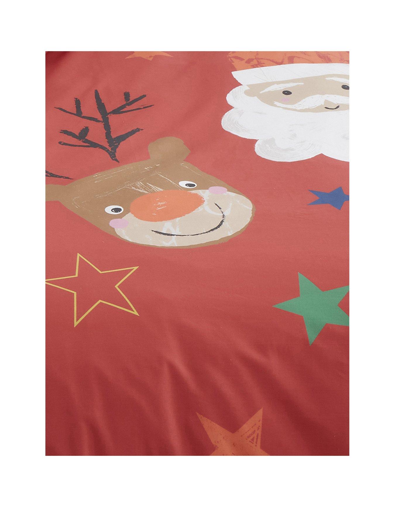  image of bedlam-ho-ho-ho-single-christmas-duvet-cover-set-red