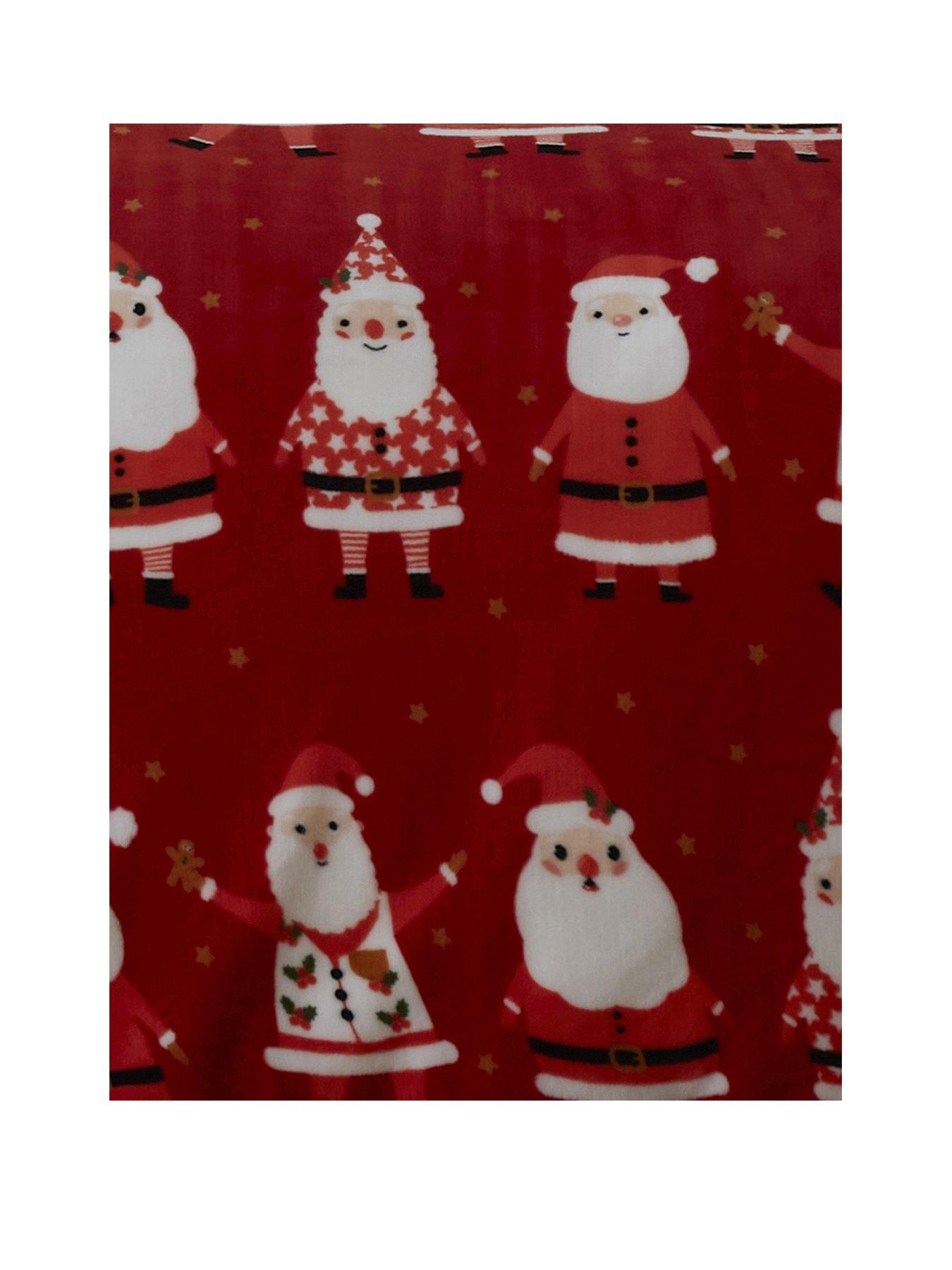  image of bedlam-jolly-santa-sherpa-fleece-duvet-cover-set-red