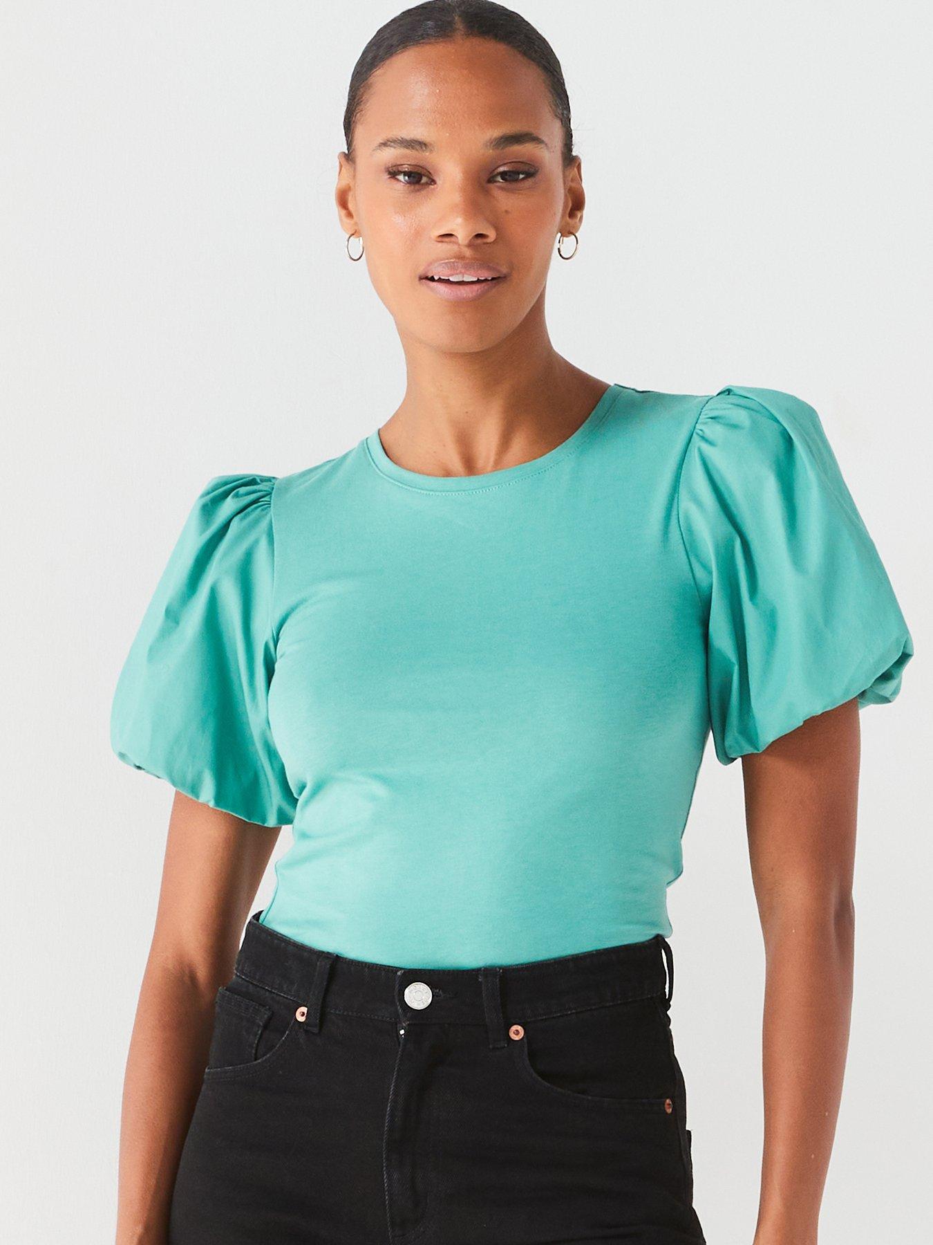 V by Very Woven Puff Sleeve Top