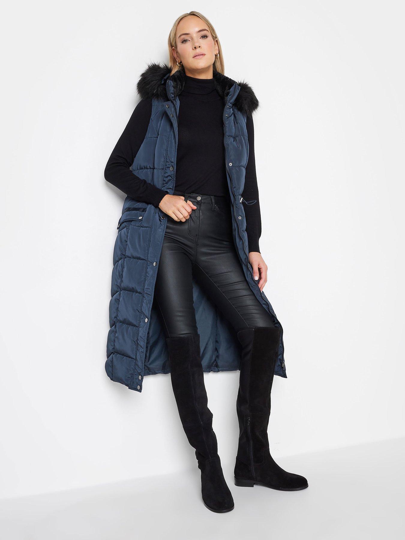 PixieGirl Petite Faux Fur Trim Padded Coat - Blue