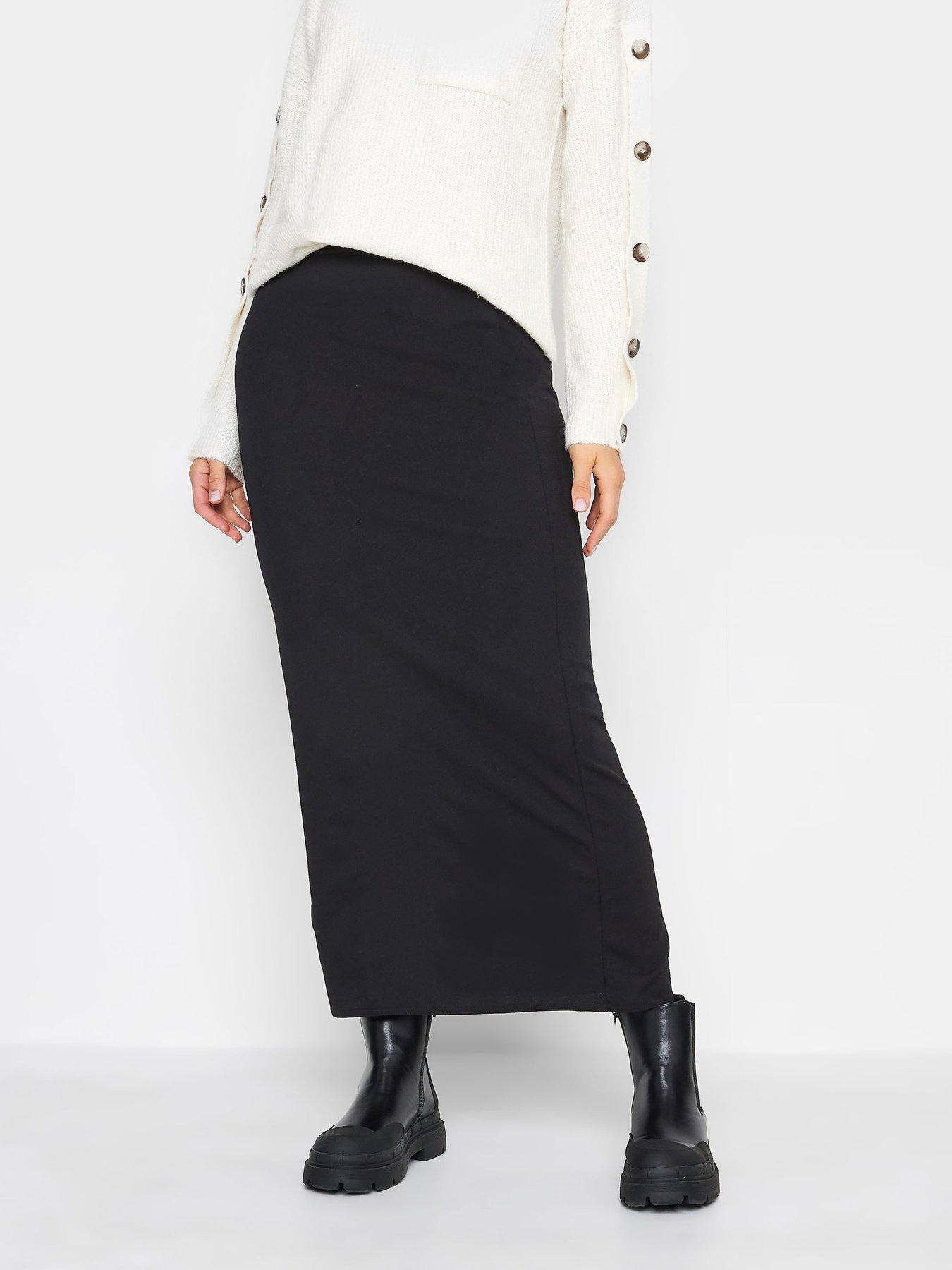 Blk Maxi Scuba Tube Skirt